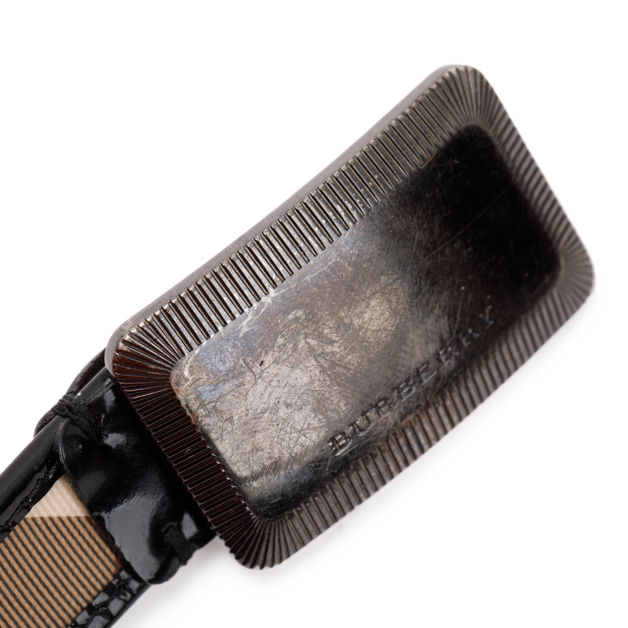 Burberry Nova Check and Leather Skinny Belt