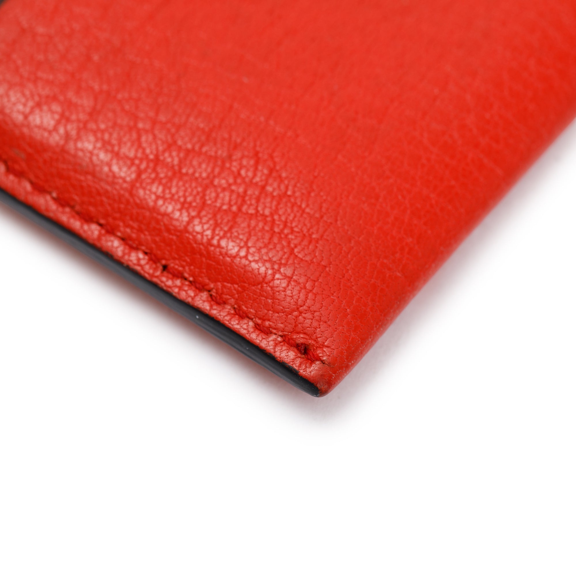 Burberry Orange/Burgundy Leather Card Holder