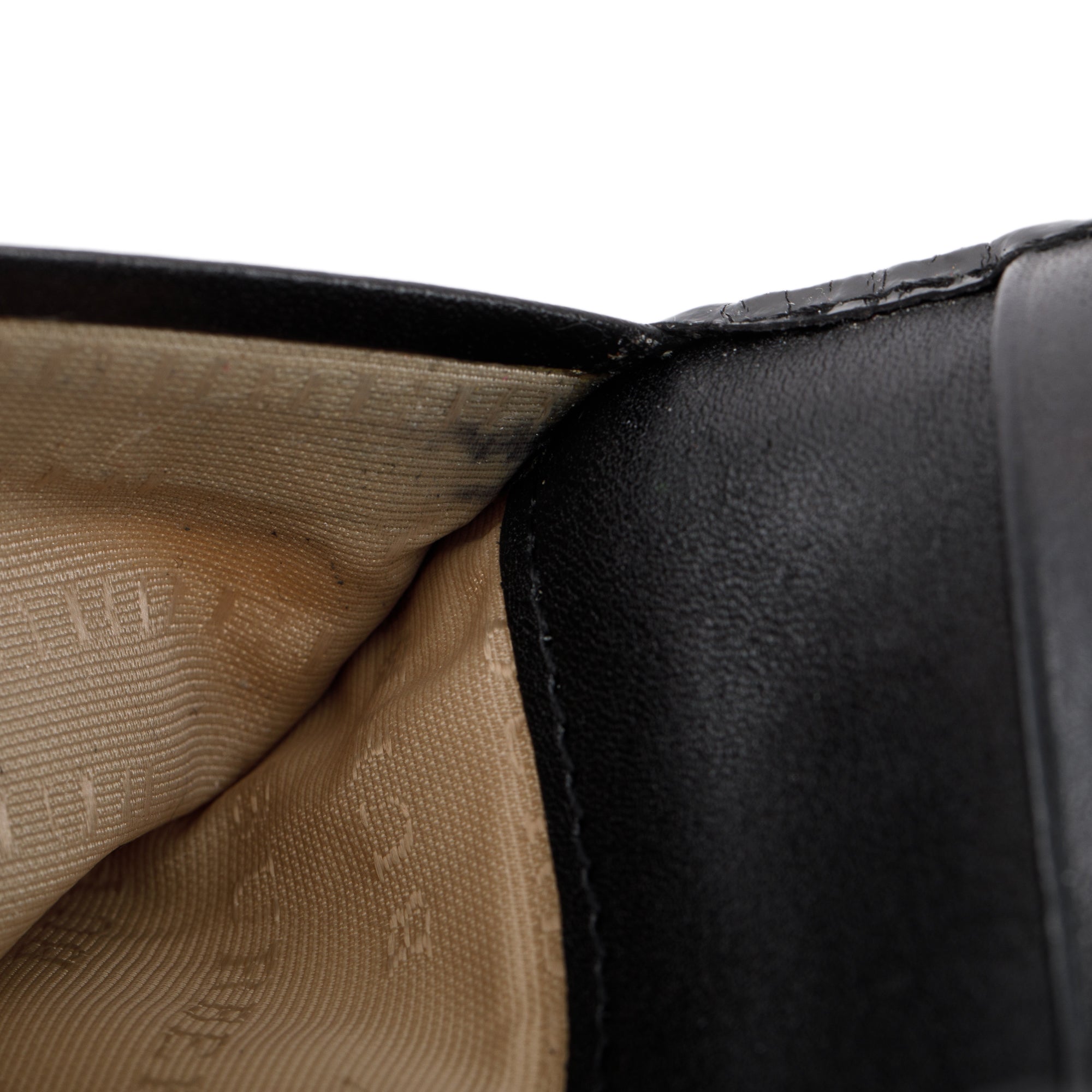 Burberry Patent Leather Trimmed House Check Continental Wallet