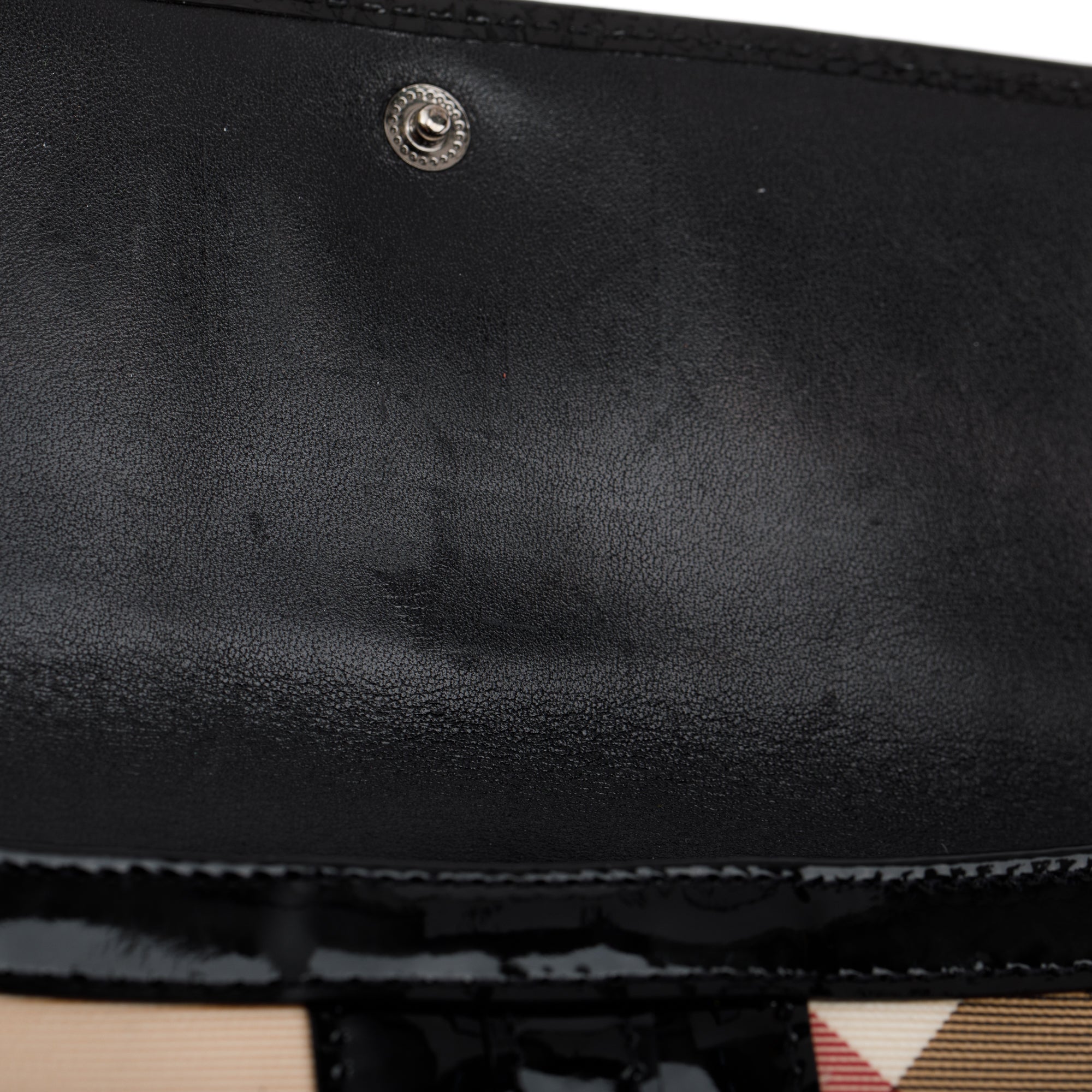 Burberry Patent Leather Trimmed House Check Continental Wallet