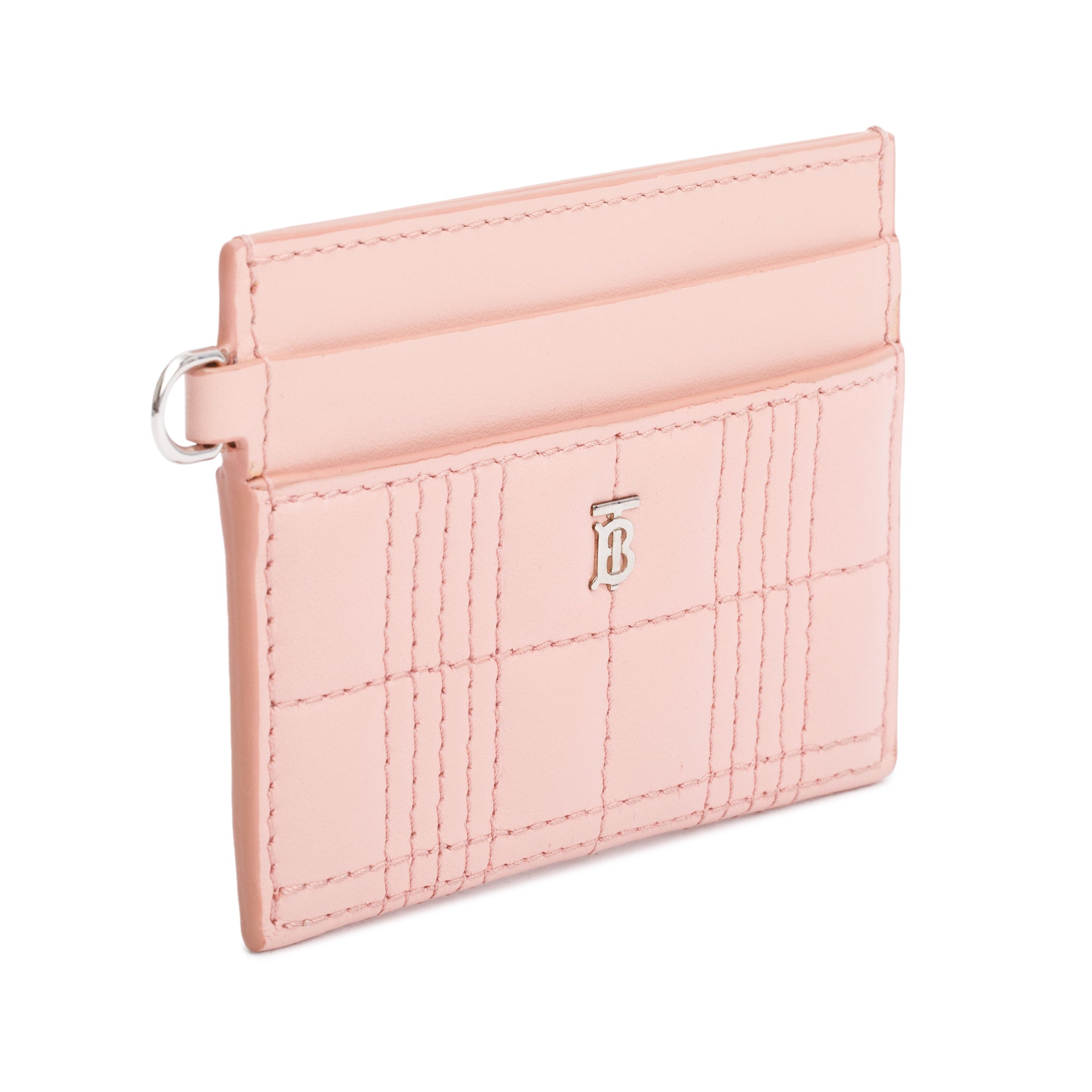 Burberry Pink Calfskin Leather TB Card Holder w/ Receipt