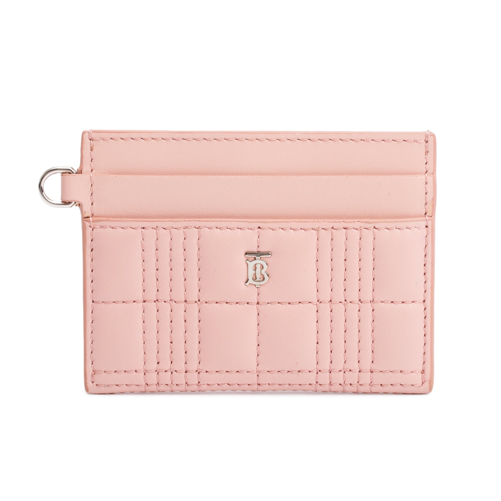 Burberry Pink Calfskin Leather TB Card Holder w/ Receipt