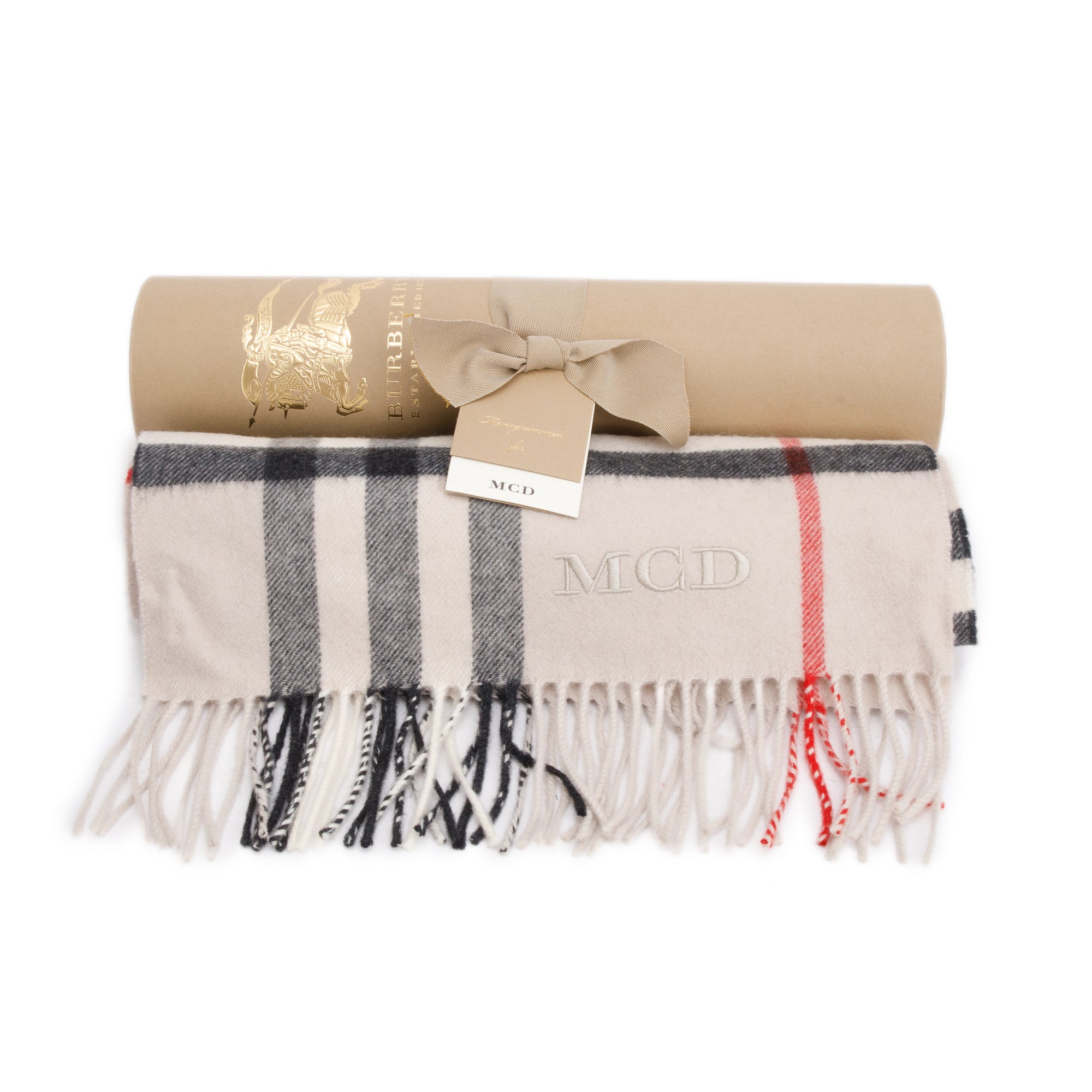 Burberry Pink Multicolor Horseferry House Check Cashmere Scarf w/ Box