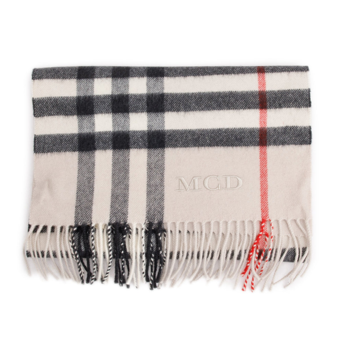 Burberry Pink Multicolor Horseferry House Check Cashmere Scarf w