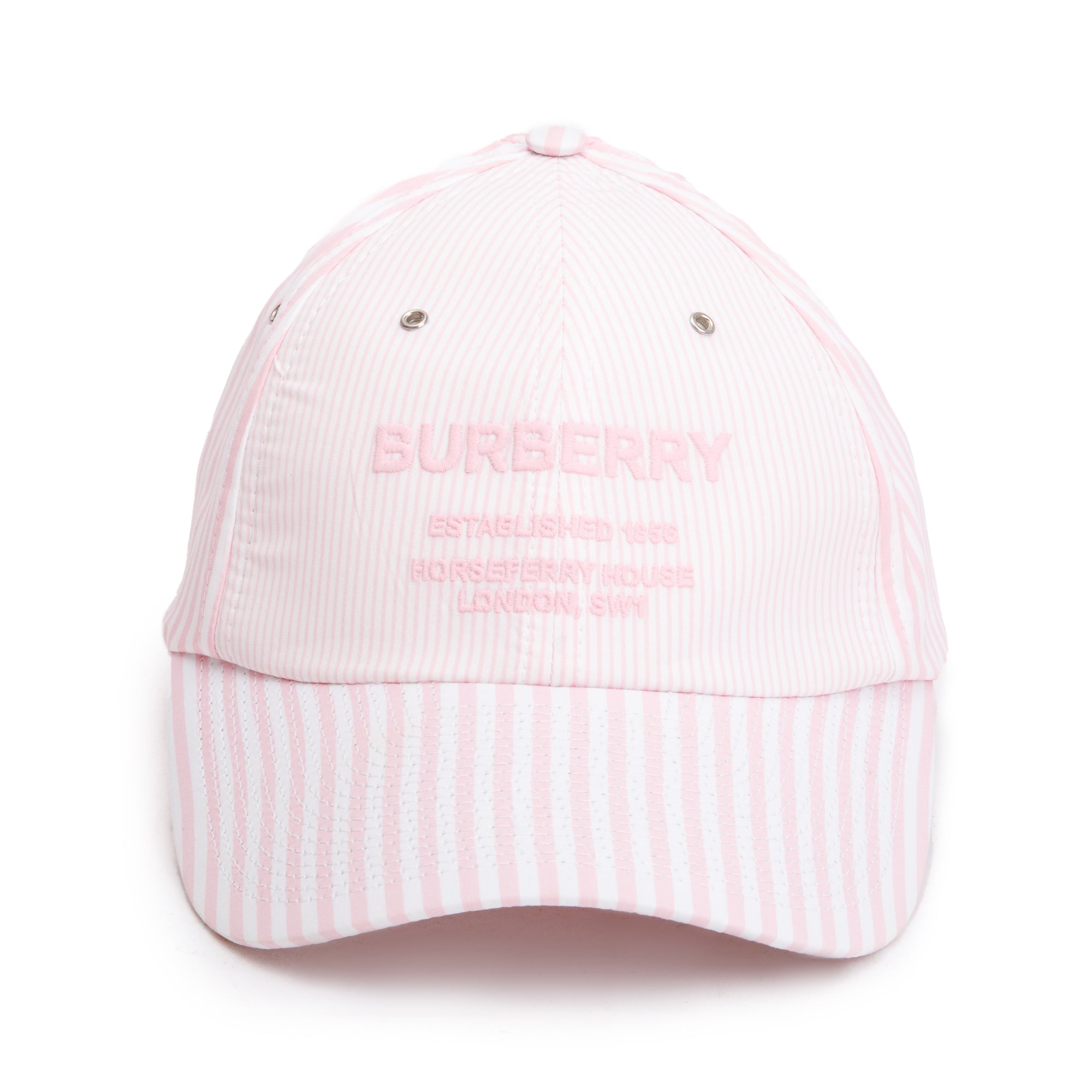 Burberry Pink Striped Baseball Cap, Size M