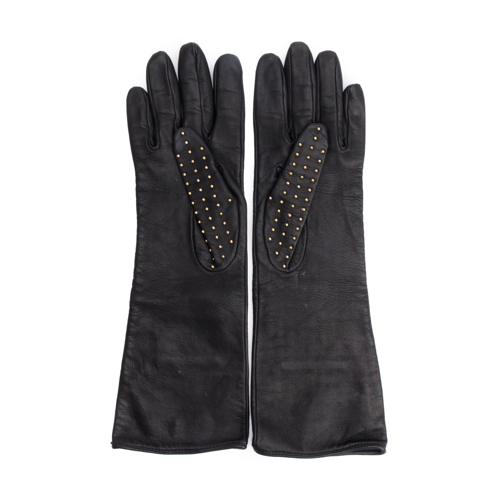 Burberry Prorsum Black Leather Studded Gloves