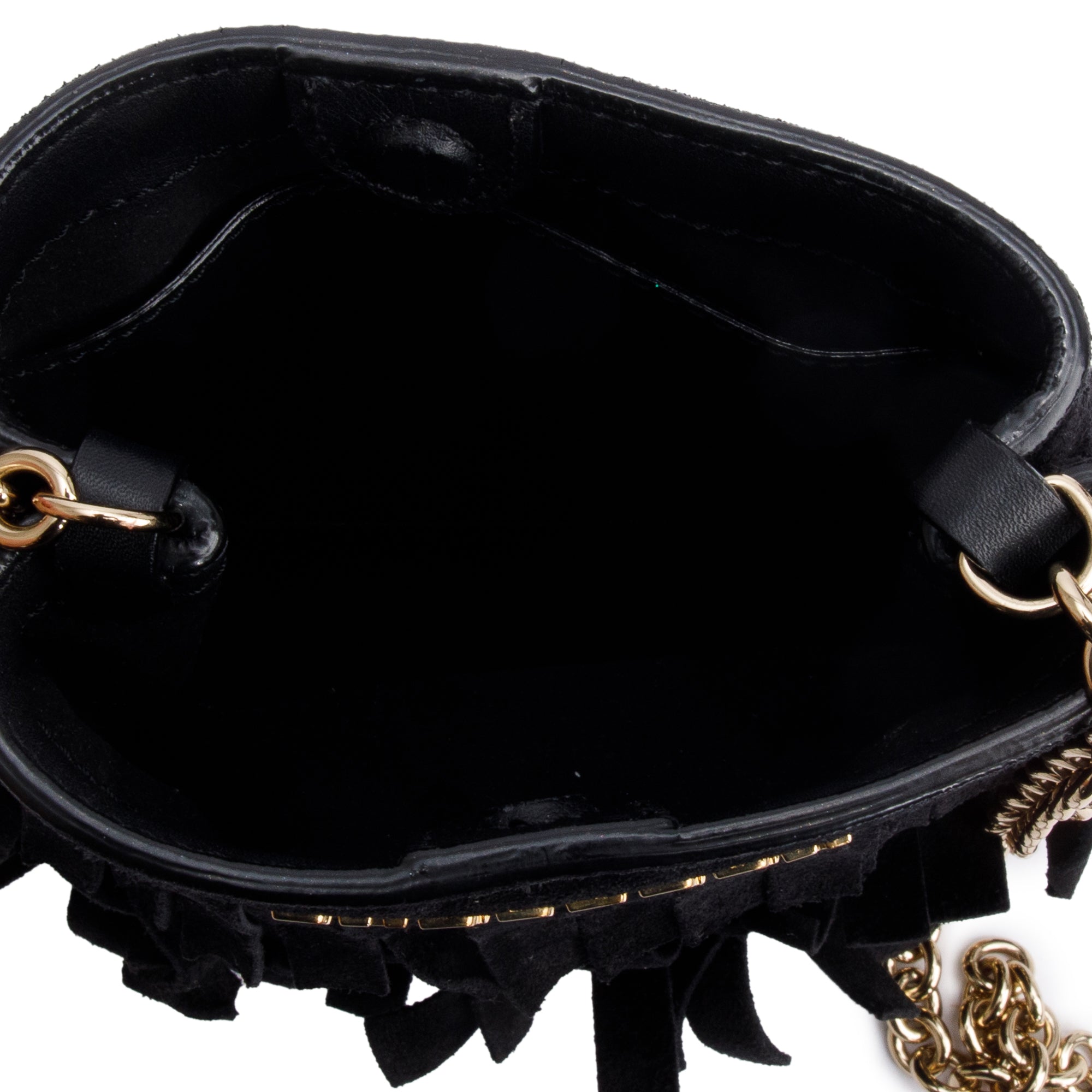 Burberry Prorsum Black Suede Fringe Crossbody Bag