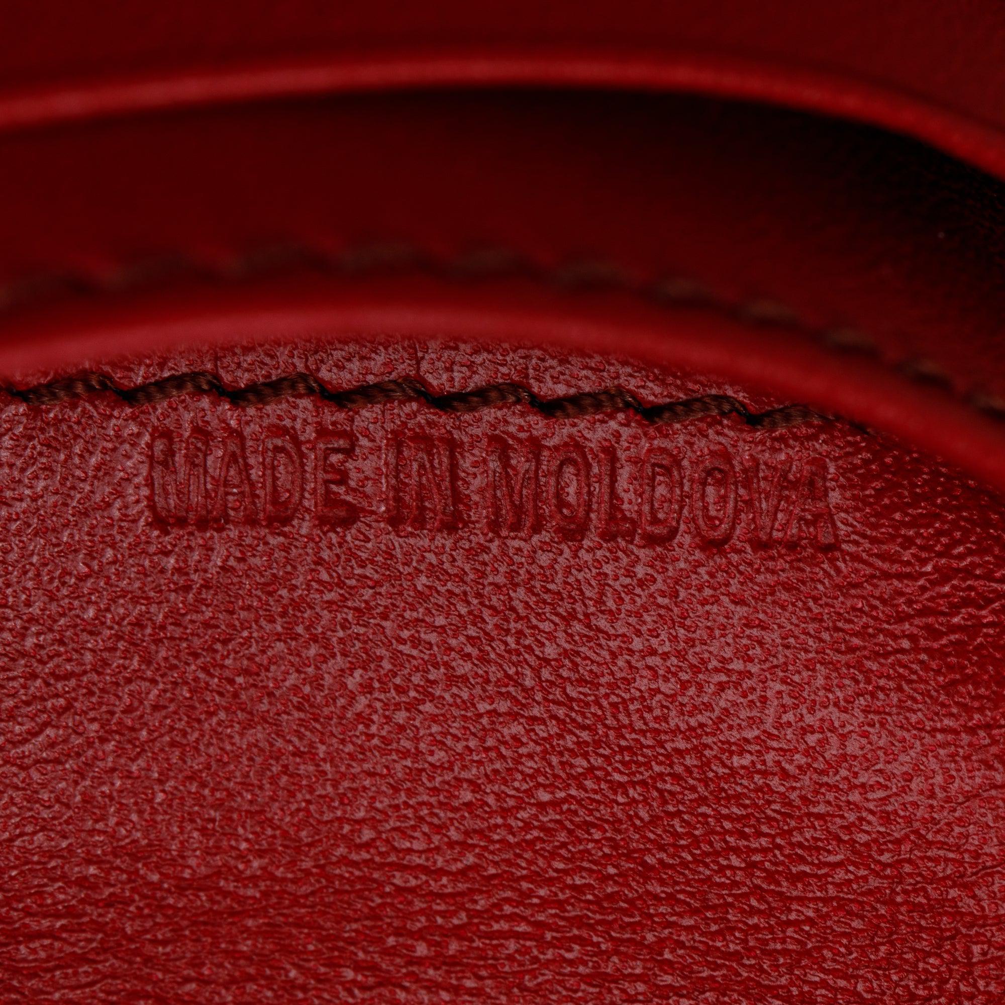 Burberry Red Grained Patent Leather Compact Wallet