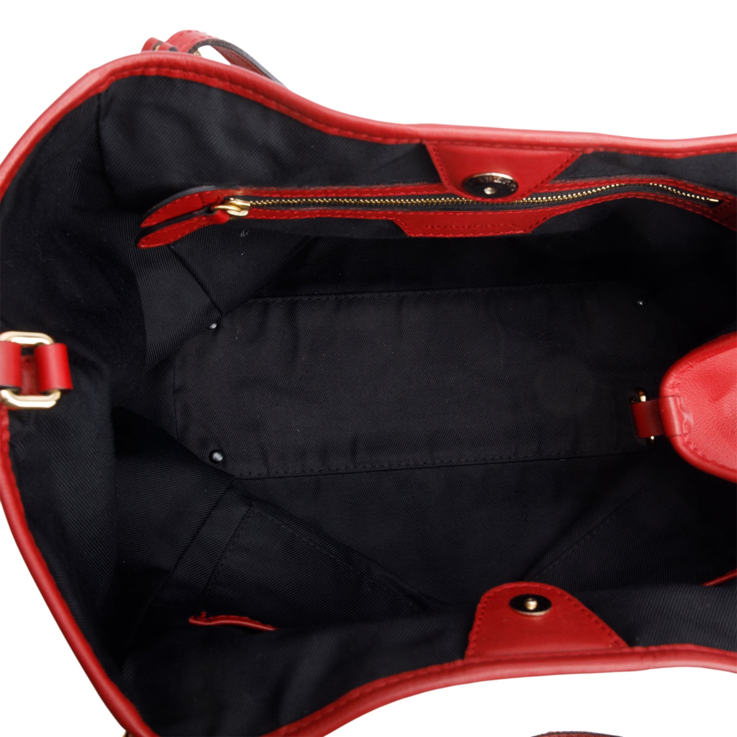 Burberry Red Leather Horseferry Check Canterbury Shoulder Bag