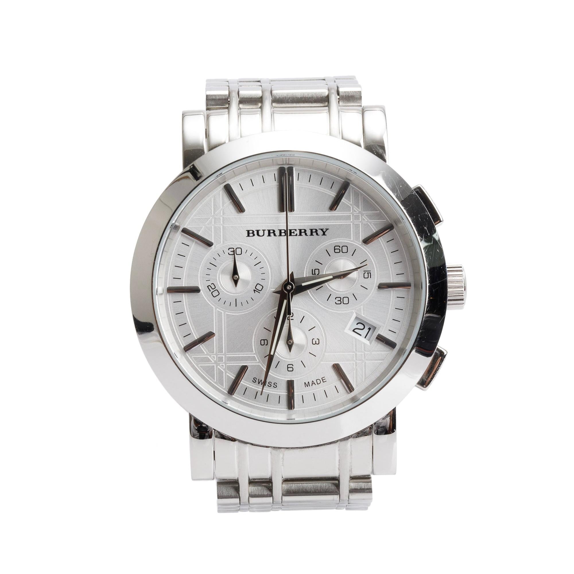 Burberry Stainless Steel BU1372 Heritage 40 MM Chronograph Quartz Watch