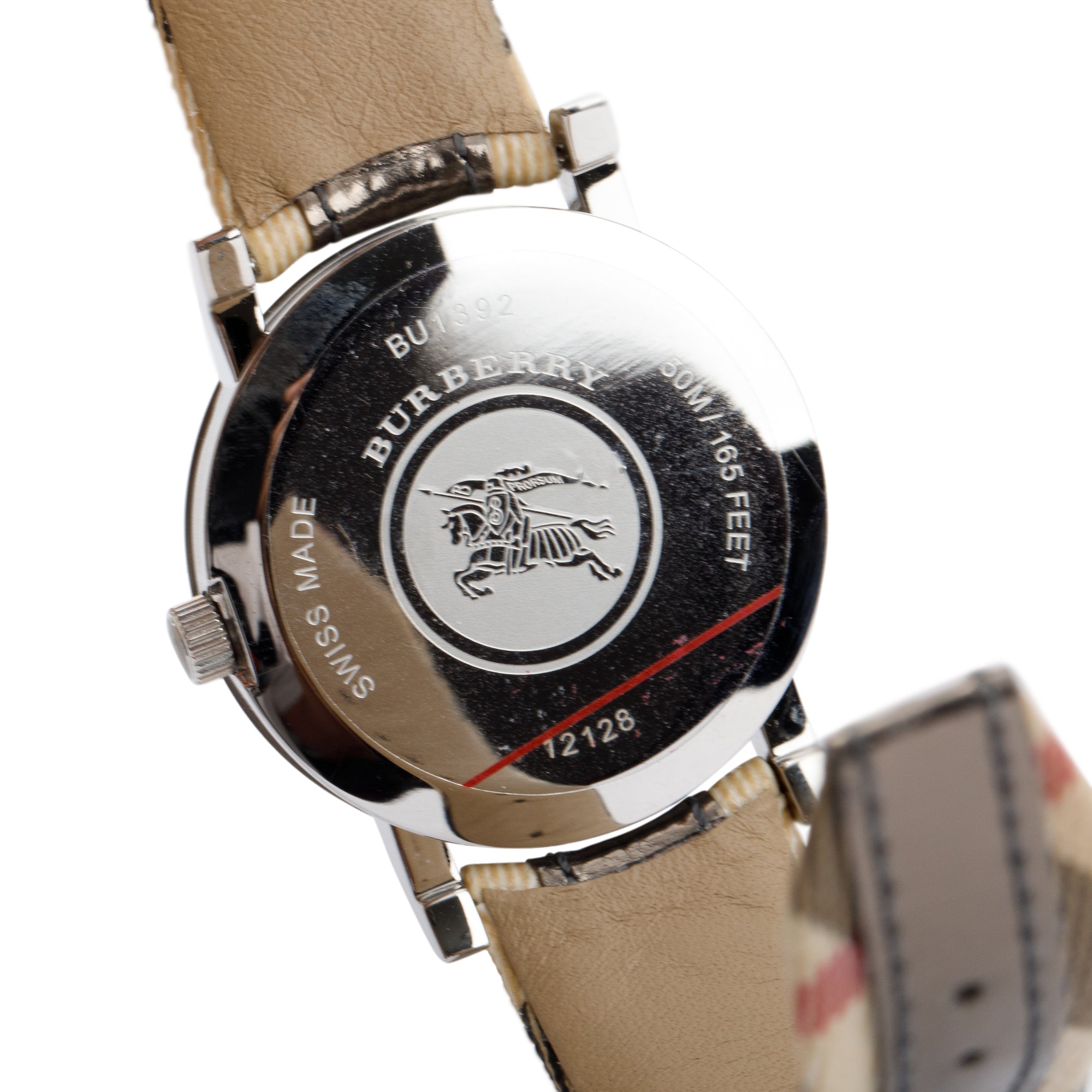Burberry Stainless Steel BU1392 Heritage Nova Check 38 MM Watch w/ Box & Papers