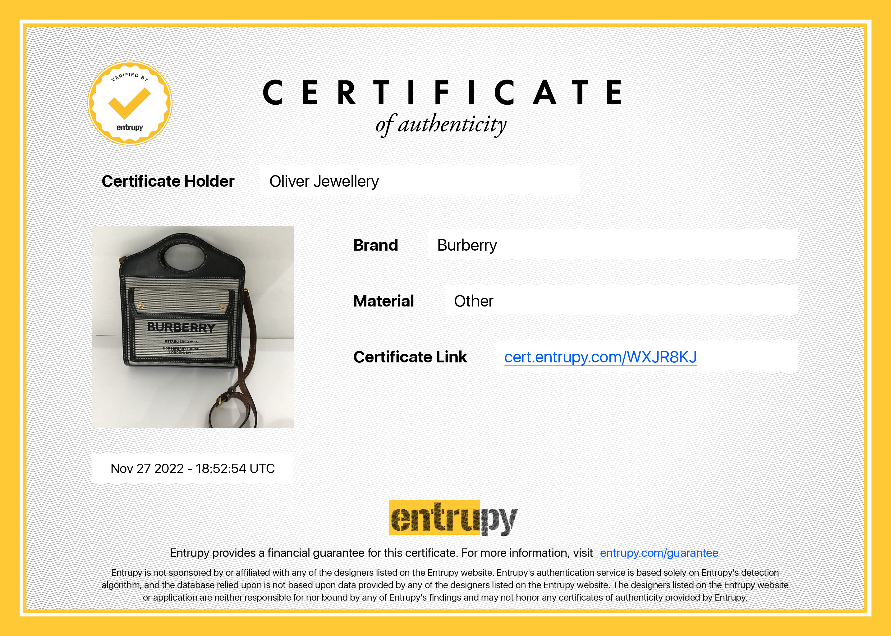 Burberry Two-Tone Canvas and Leather Mini Pocket Bag