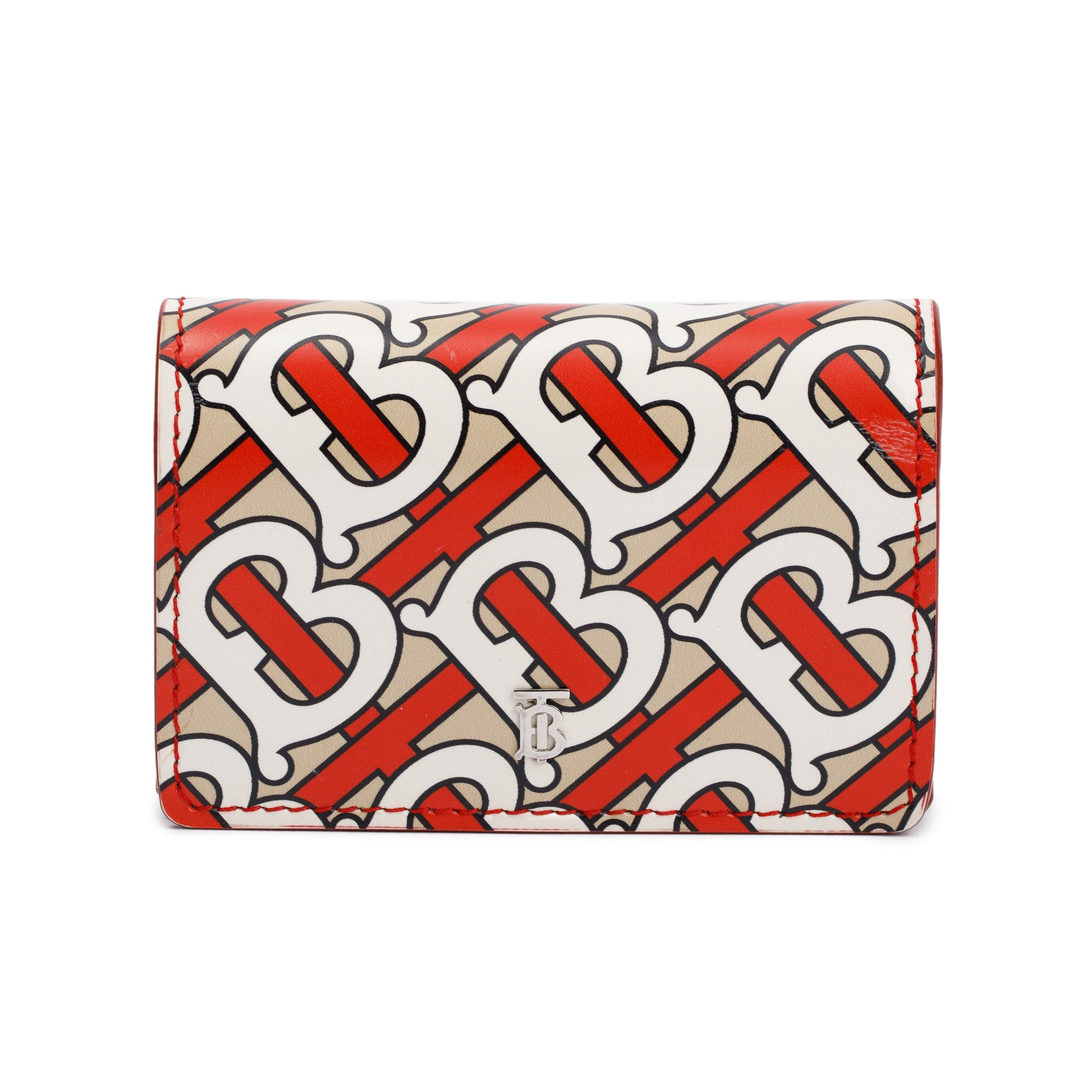 Burberry Vermillion Monogram Calfskin Jessie Chain Card Case