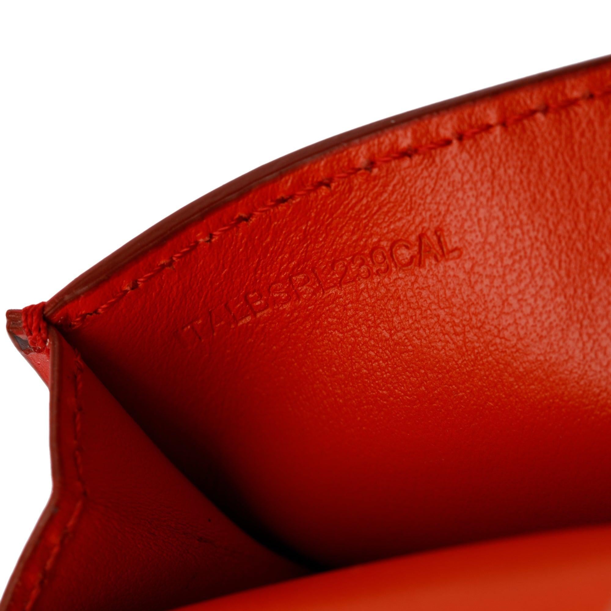 Burberry Vermillion Monogram Calfskin Jessie Chain Card Case