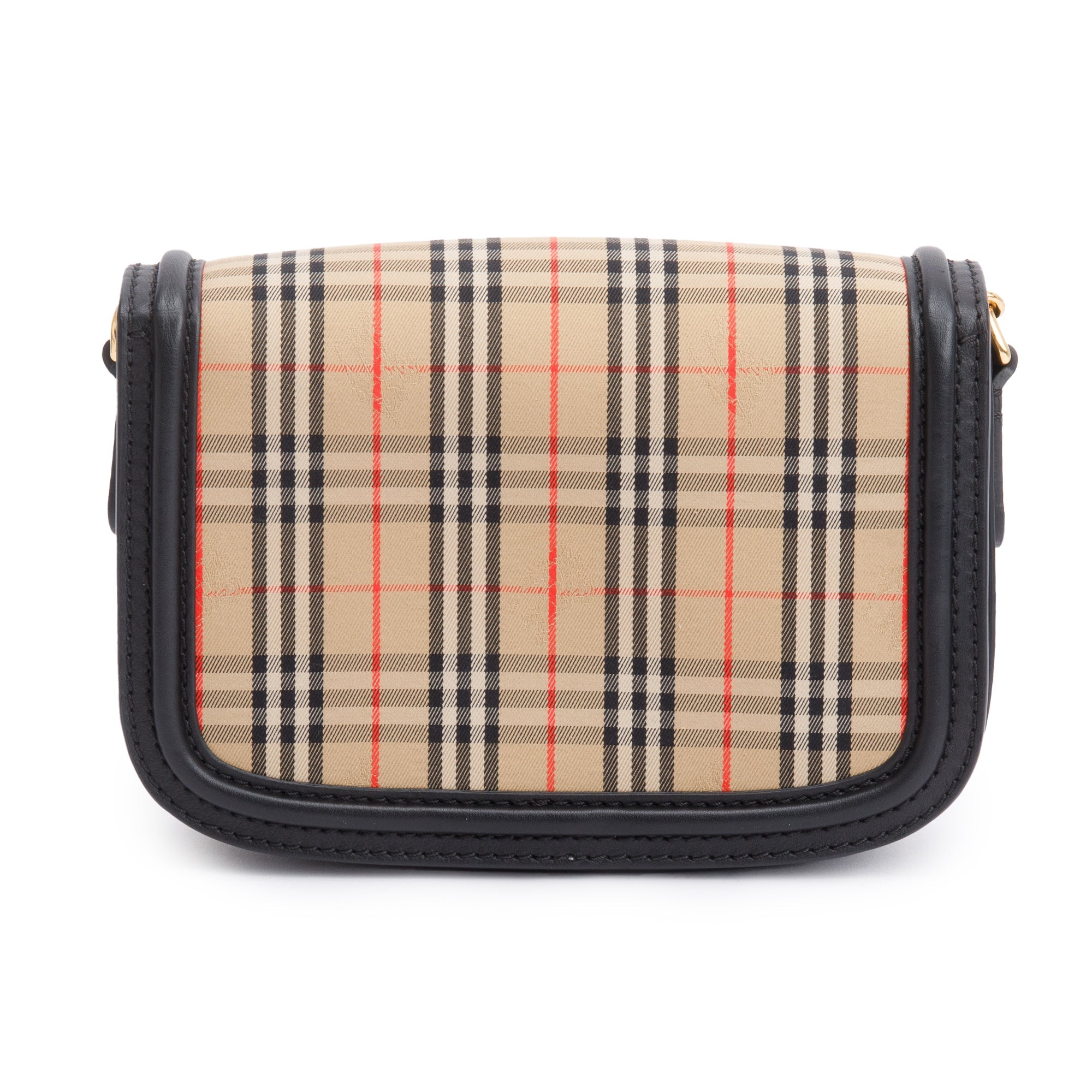 Burberry Vintage 1983 Knight Check Canvas Link Flap Shoulder Bag