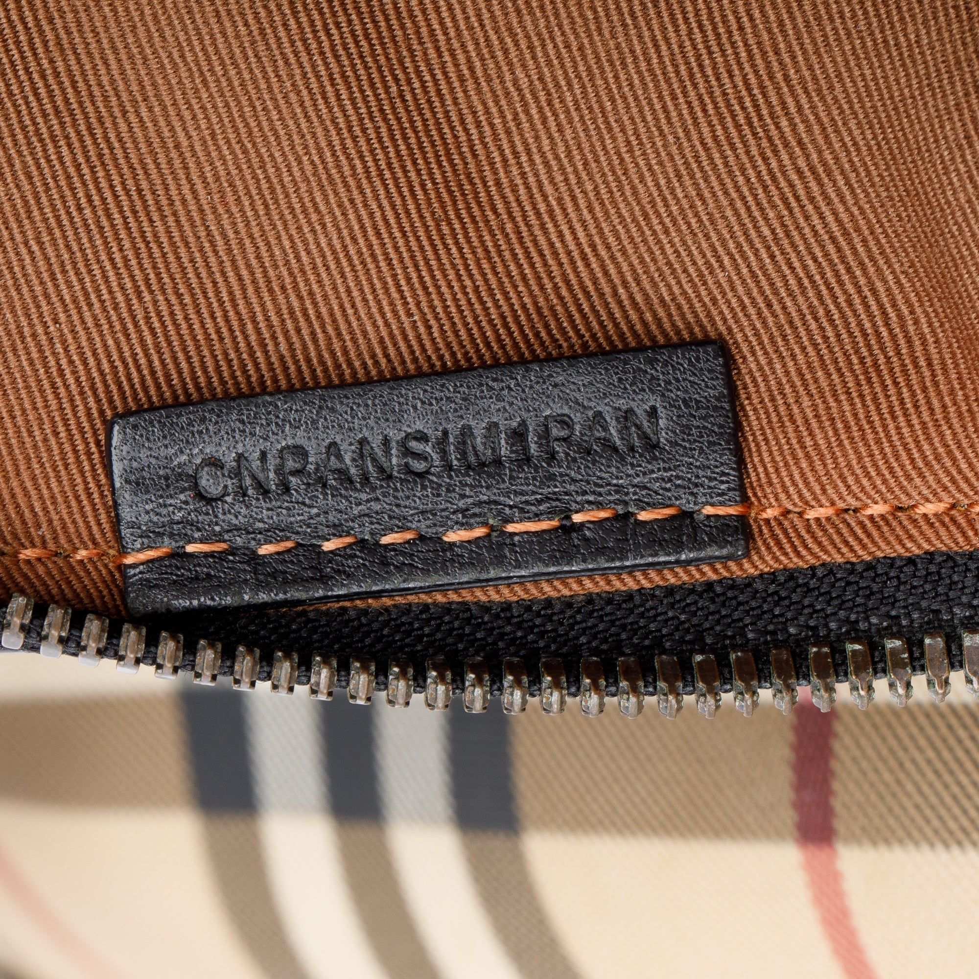 Burberry Vintage Check Black Patent Leather Trim Handle Bag