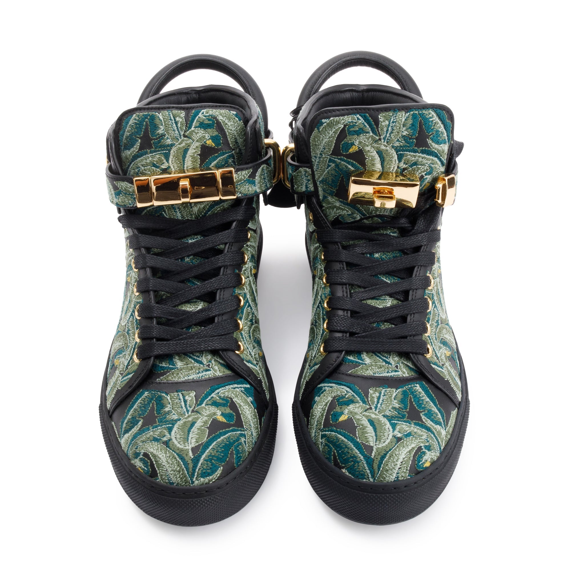 Buscemi Black/Green 100MM Palm High Top Sneakers, Size 41.5 w/ Box