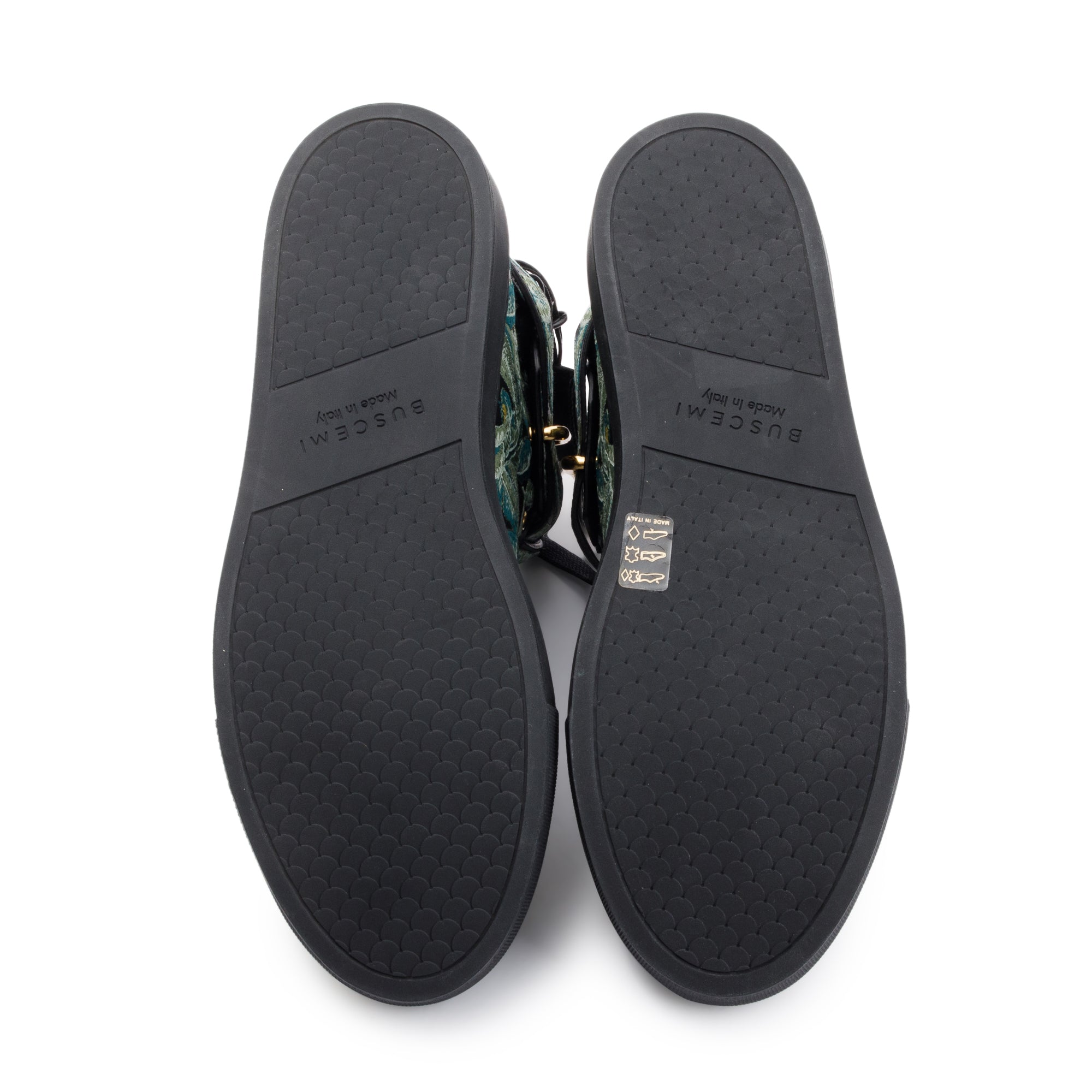 Buscemi Black/Green 100MM Palm High Top Sneakers, Size 41.5 w/ Box