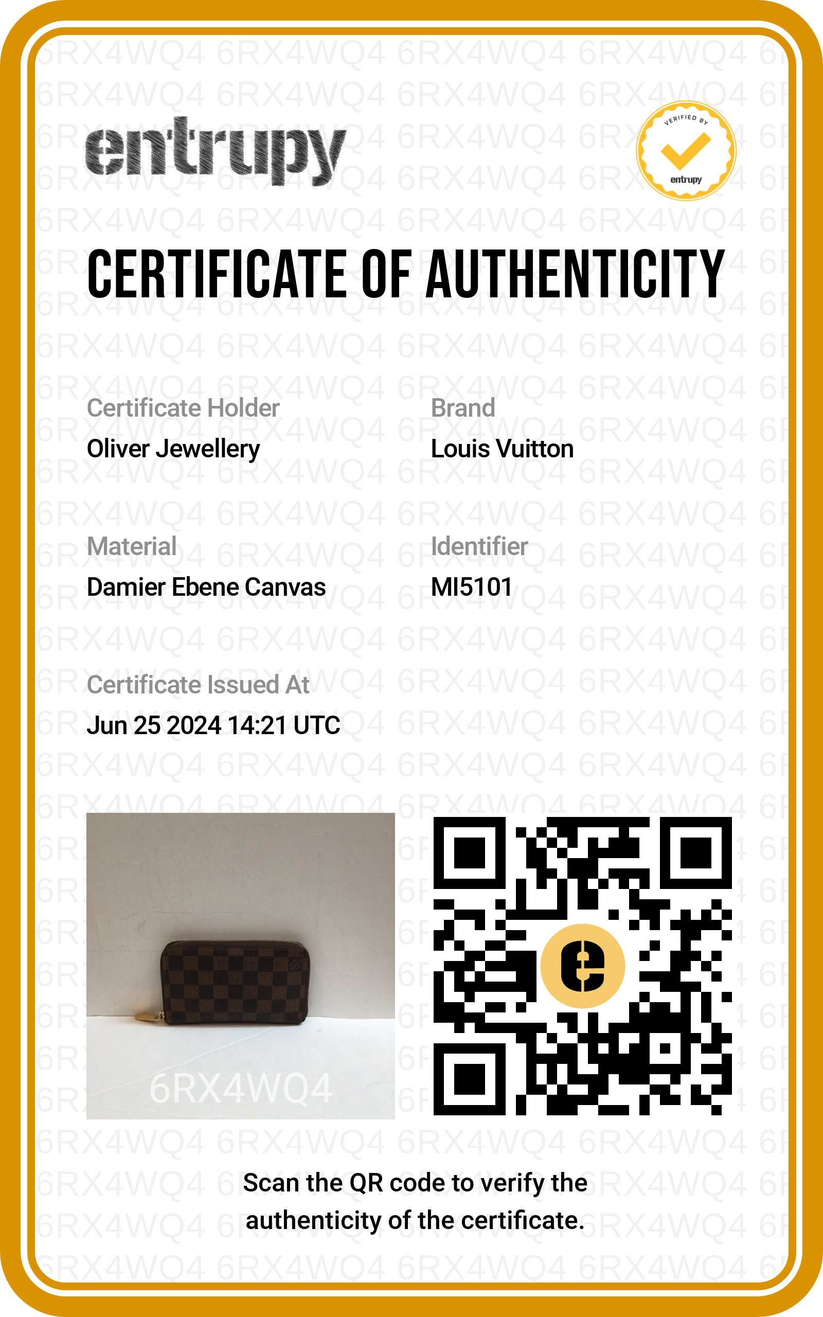 Louis Vuitton Damier Ebene Zippy Compact Wallet w/ Box & Receipt