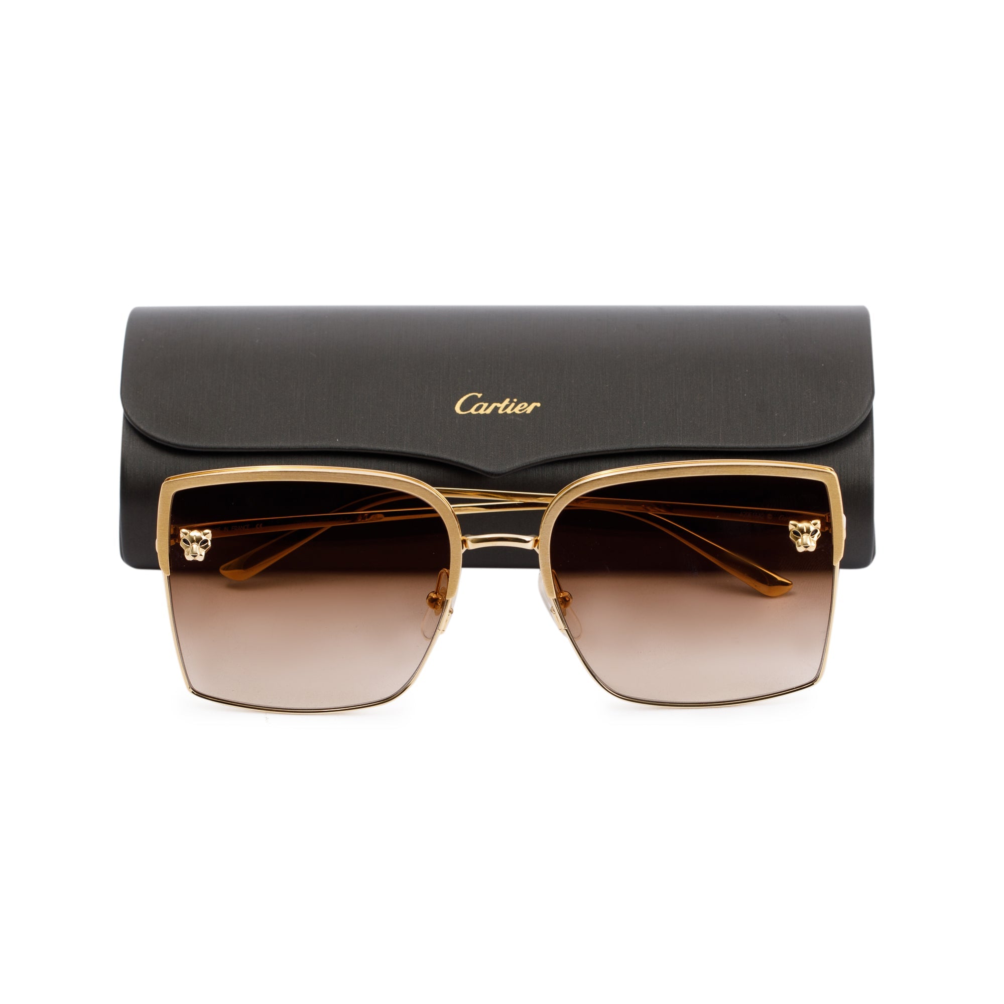 Cartier 140 Panthere De Cartier Sunglasses w/ Case