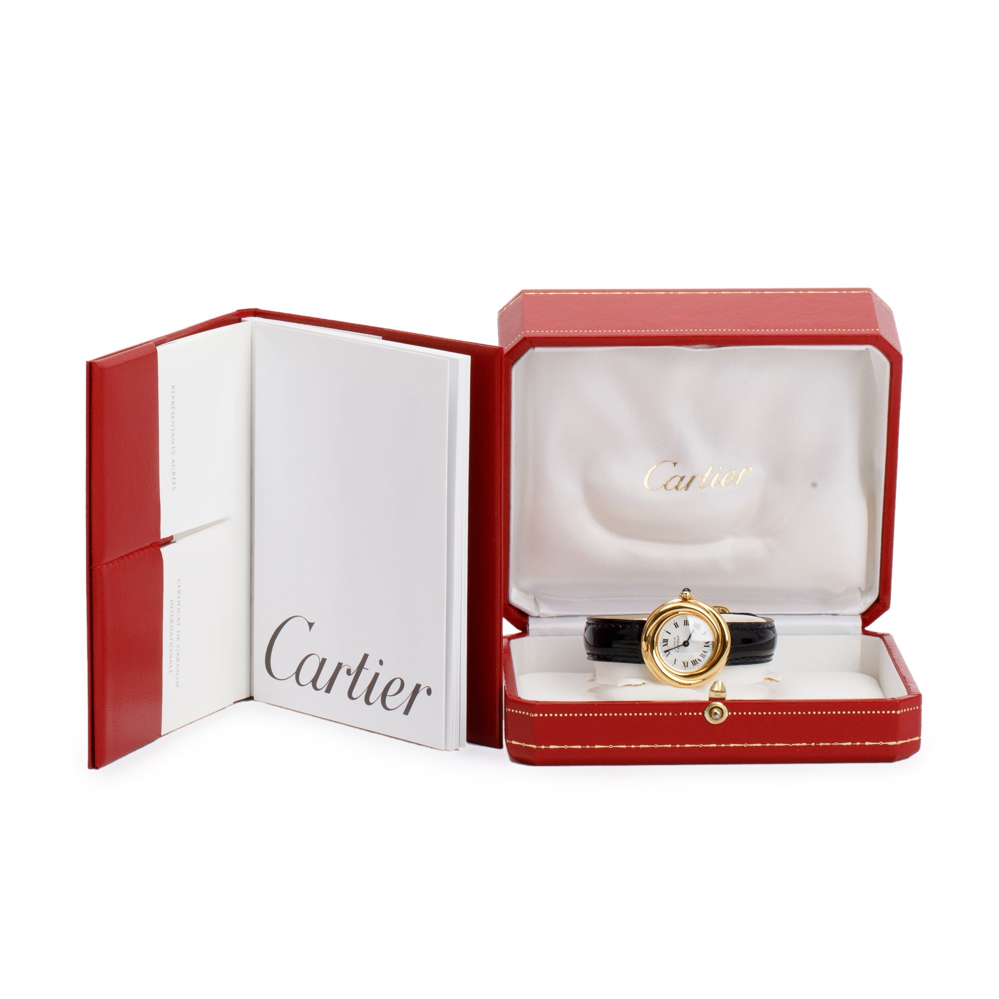 Cartier 18k Gold Vermeil Must De Cartier Trinity 27MM Watch w/ Box & Papers