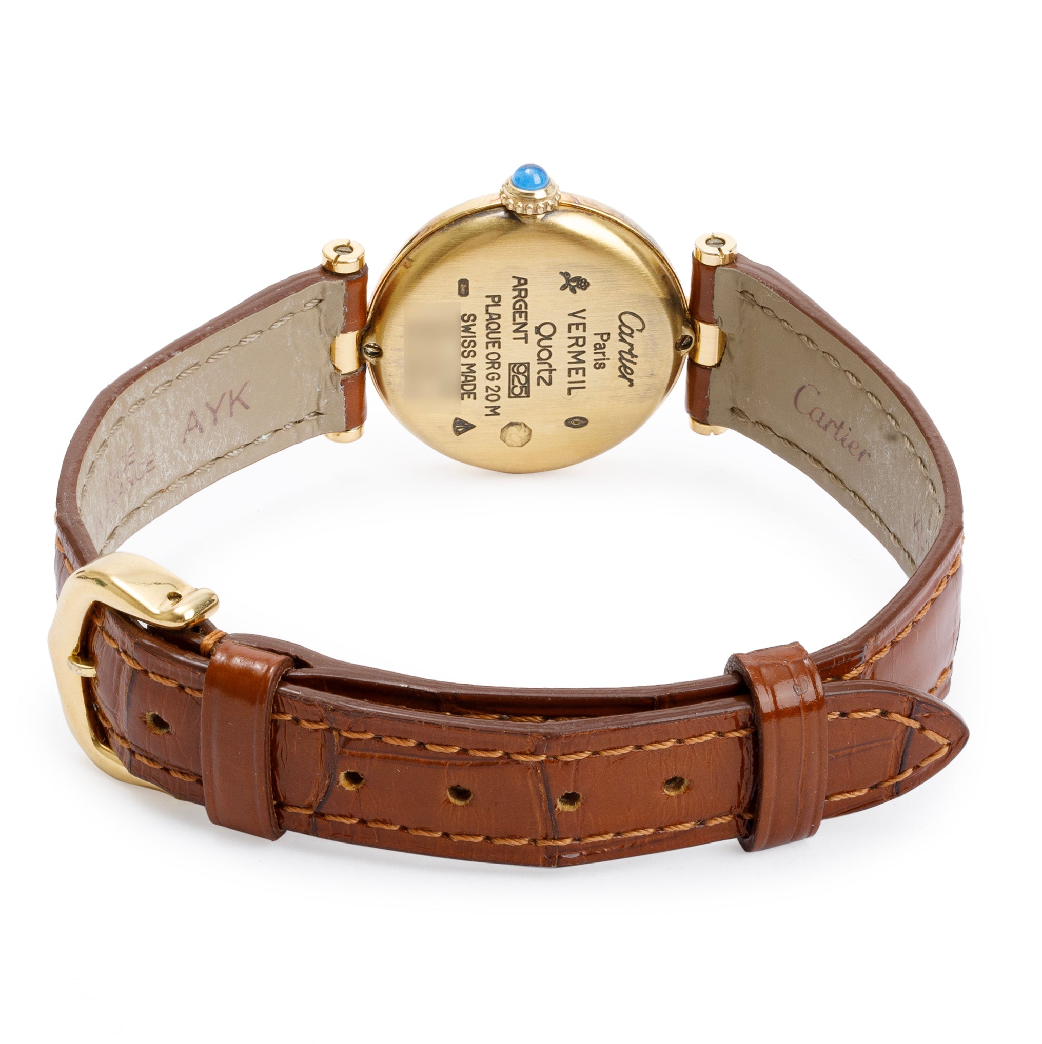 Cartier 18k Gold Vermeil Must De Cartier Vendome 24MM Watch w/ Box & Papers