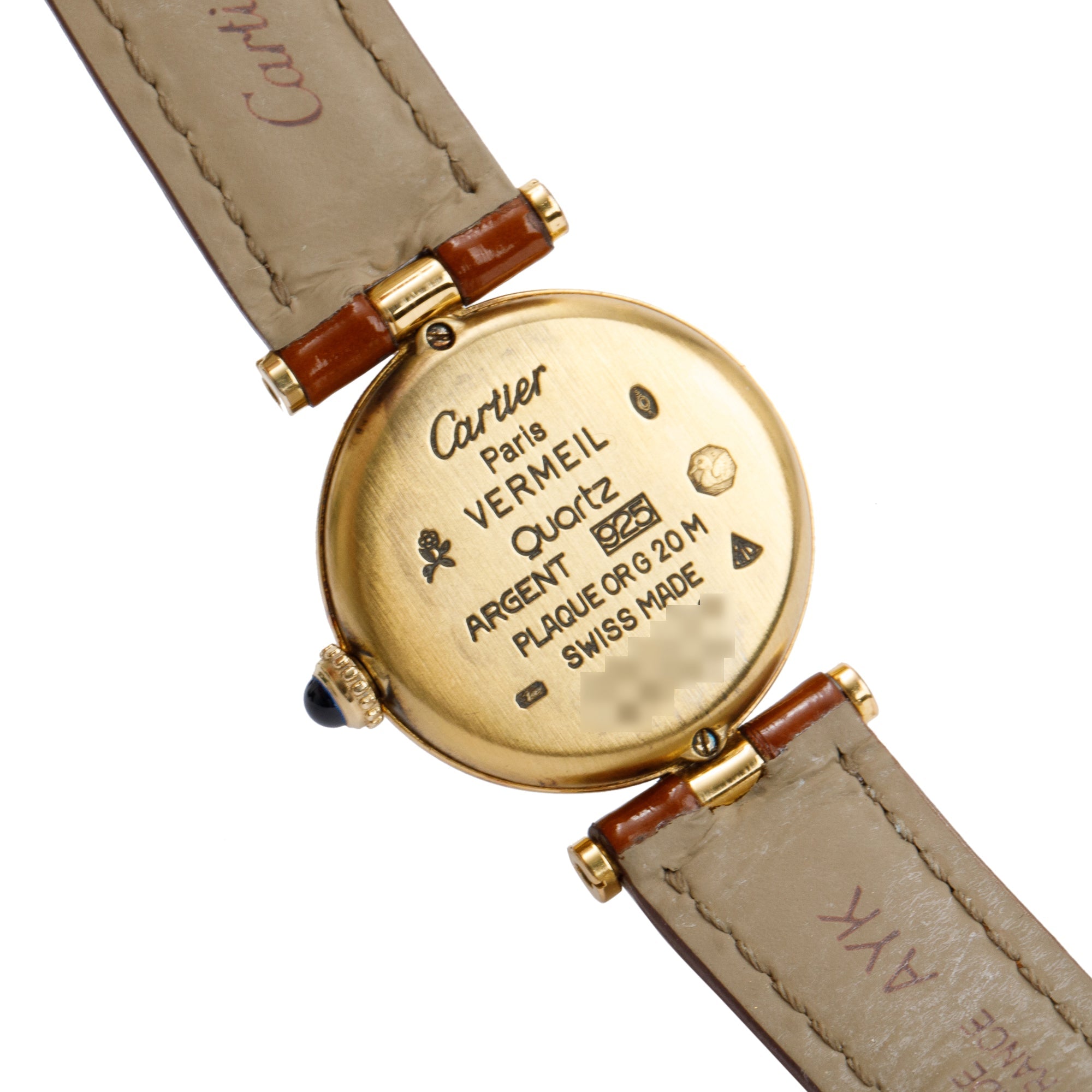 Cartier 18k Gold Vermeil Must De Cartier Vendome 24MM Watch w/ Box & Papers