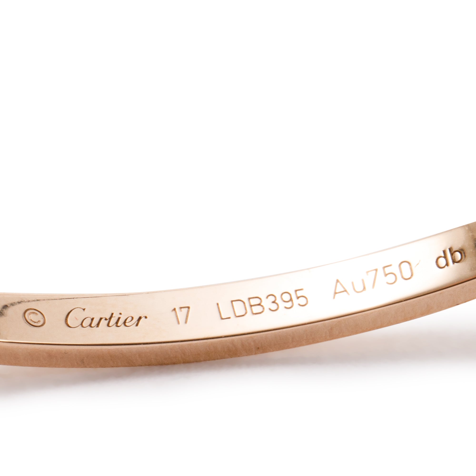 Cartier 18k Rose Gold 10 Diamond Love Bracelet, Small Model w/ Box & Certificicate