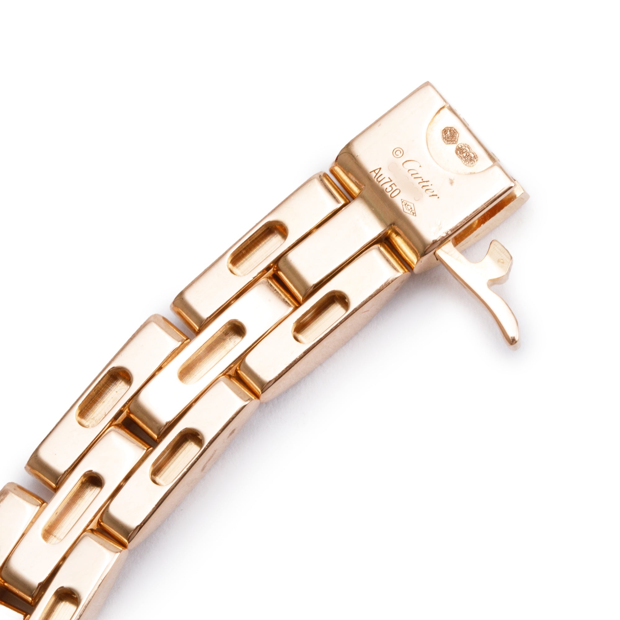 Cartier 18k Rose Gold 3-Row Pave Diamond Maillon Panthere Necklace w/ Box