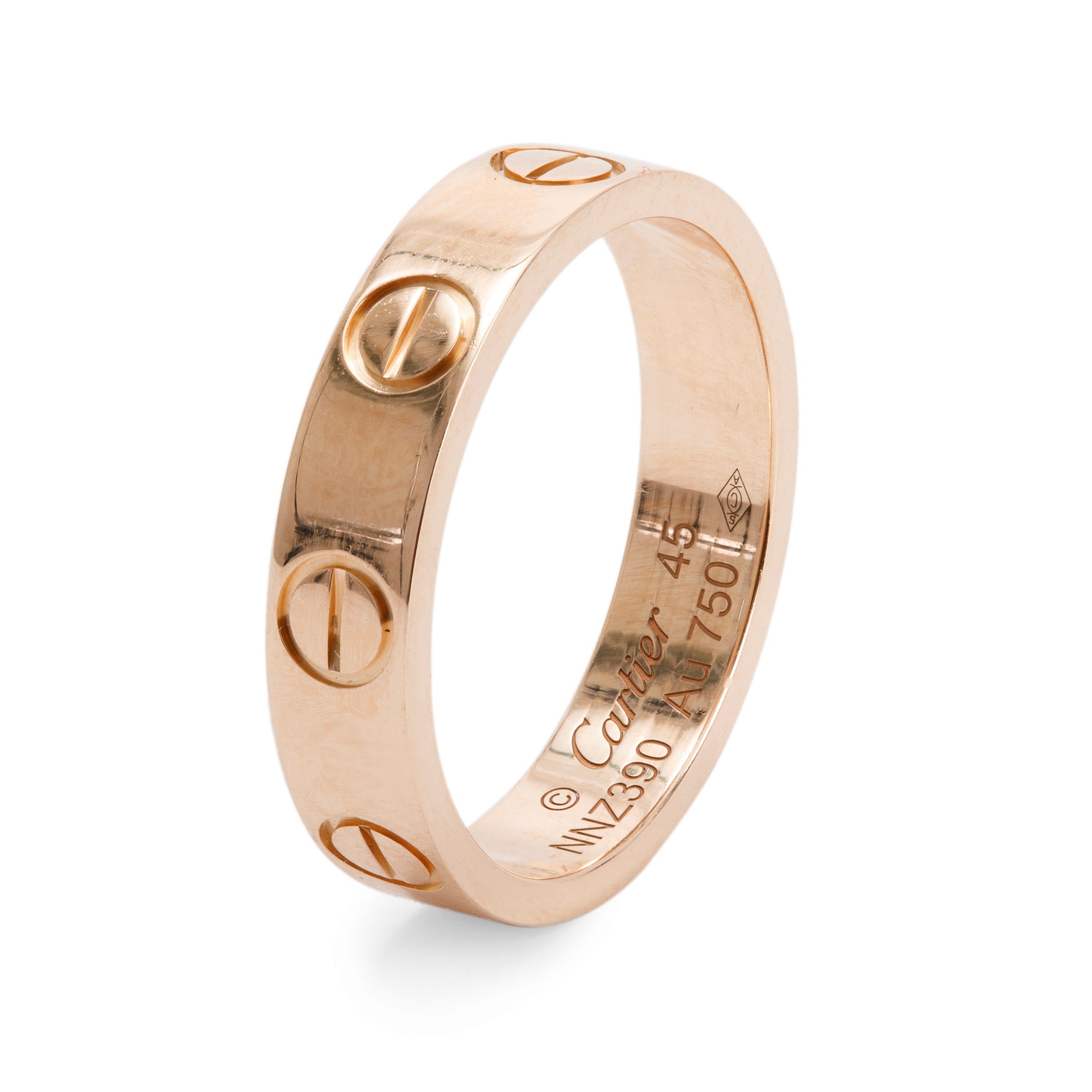 Cartier 18k Rose Gold 3.6 MM Love Wedding Band Ring