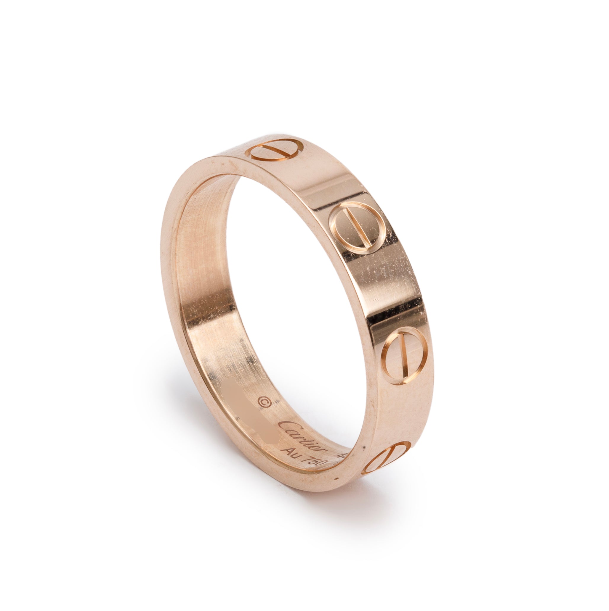 Cartier 18k Rose Gold 3.6 MM Love Wedding Band Ring, Size 48 4.5