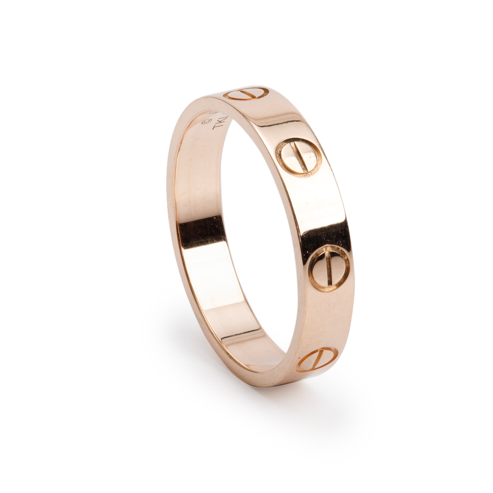 Cartier 18k Rose Gold 3.6 MM Love Wedding Band Ring, Size 52 6