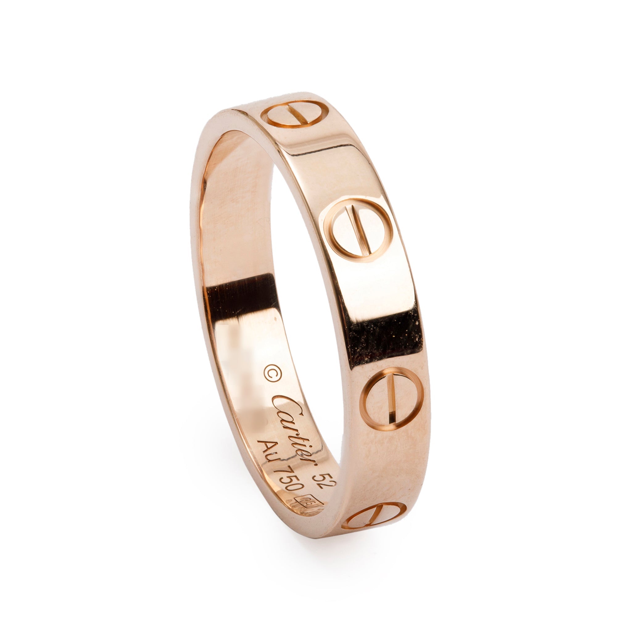 Cartier 18k Rose Gold 3.6 MM Love Wedding Band Ring, Size 52 6