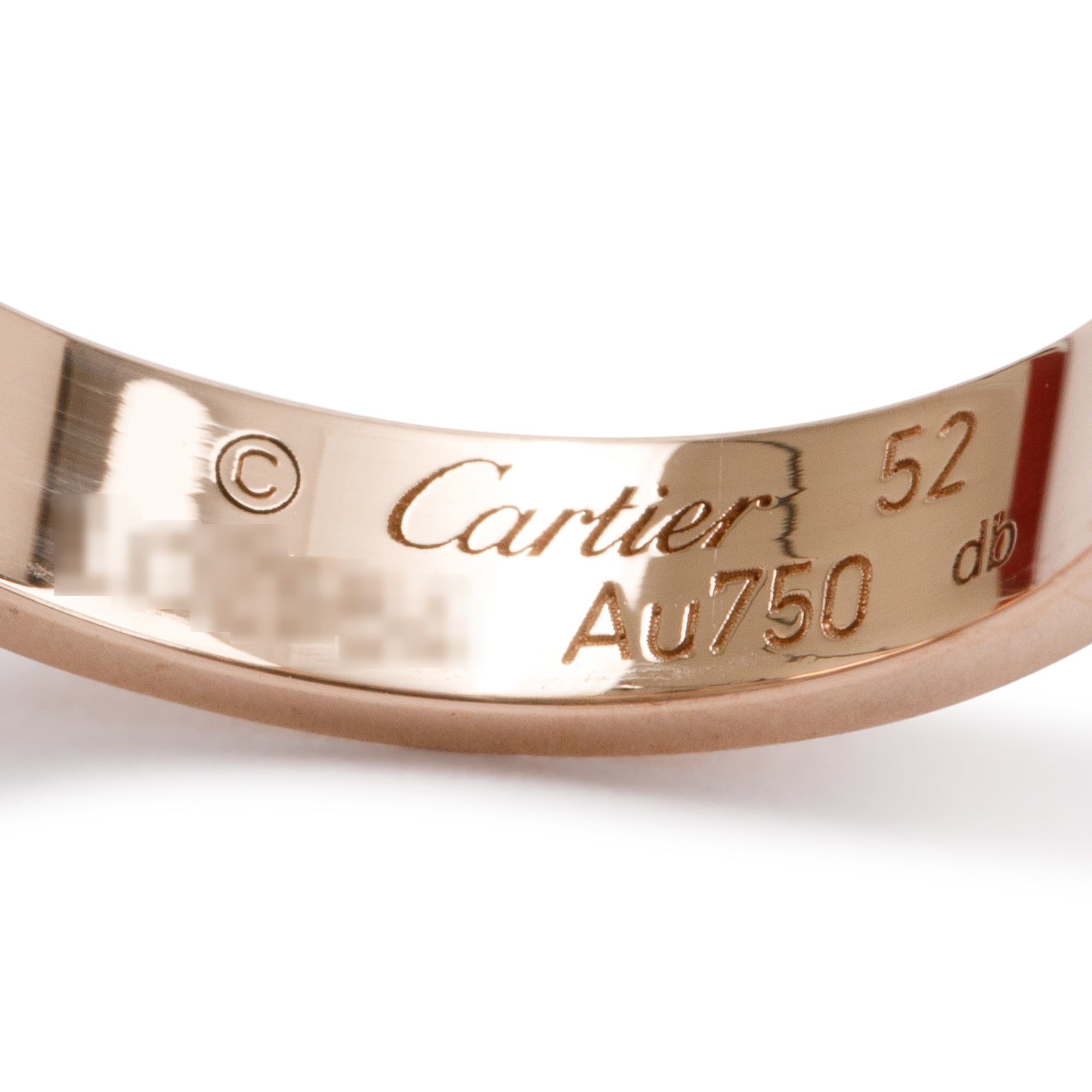 Cartier 18k Rose Gold 3.6 MM Love Wedding Band Ring, Size 52 6 w/ Box
