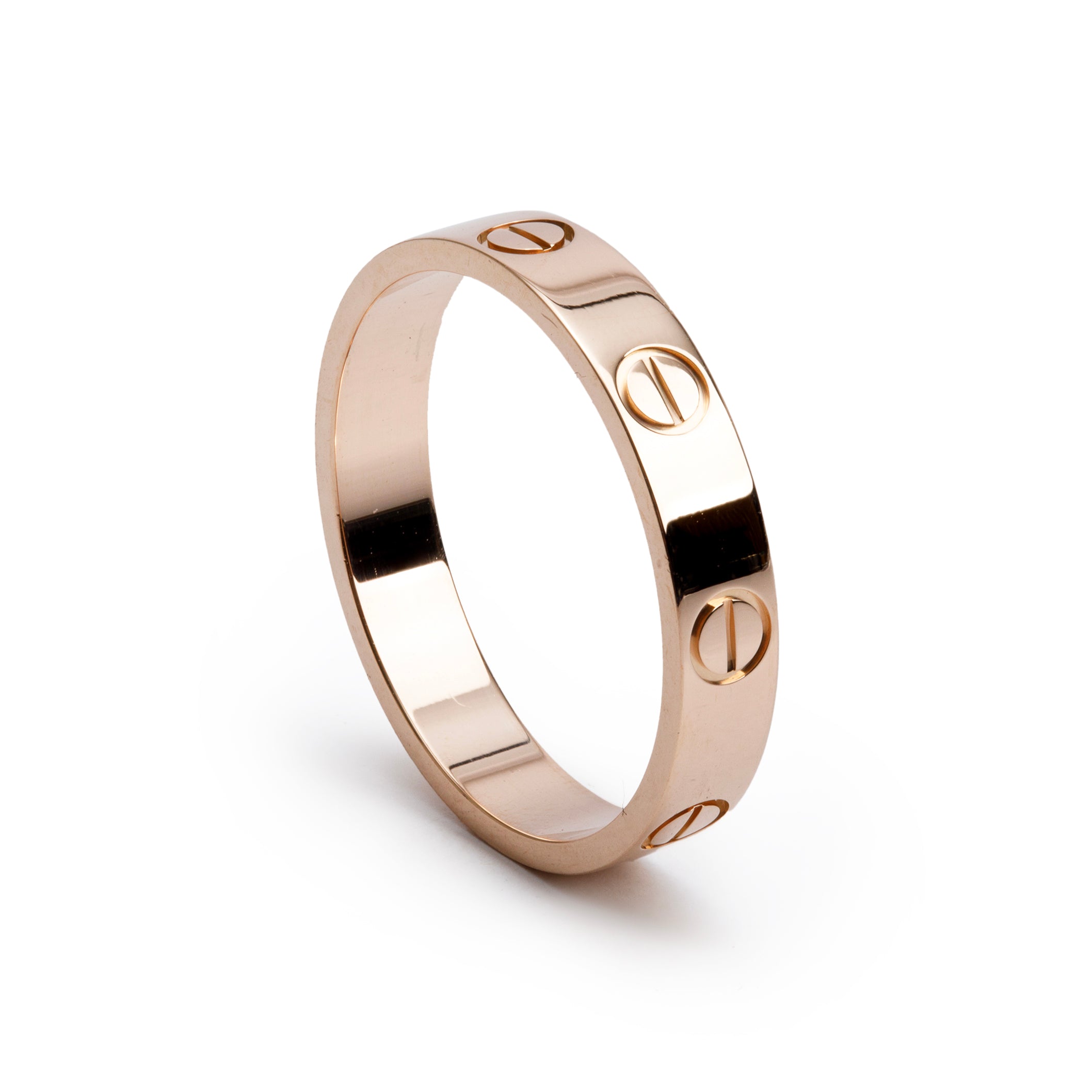 Cartier 18k Rose Gold 3.6 MM Love Wedding Band Ring, Size 55 7.25