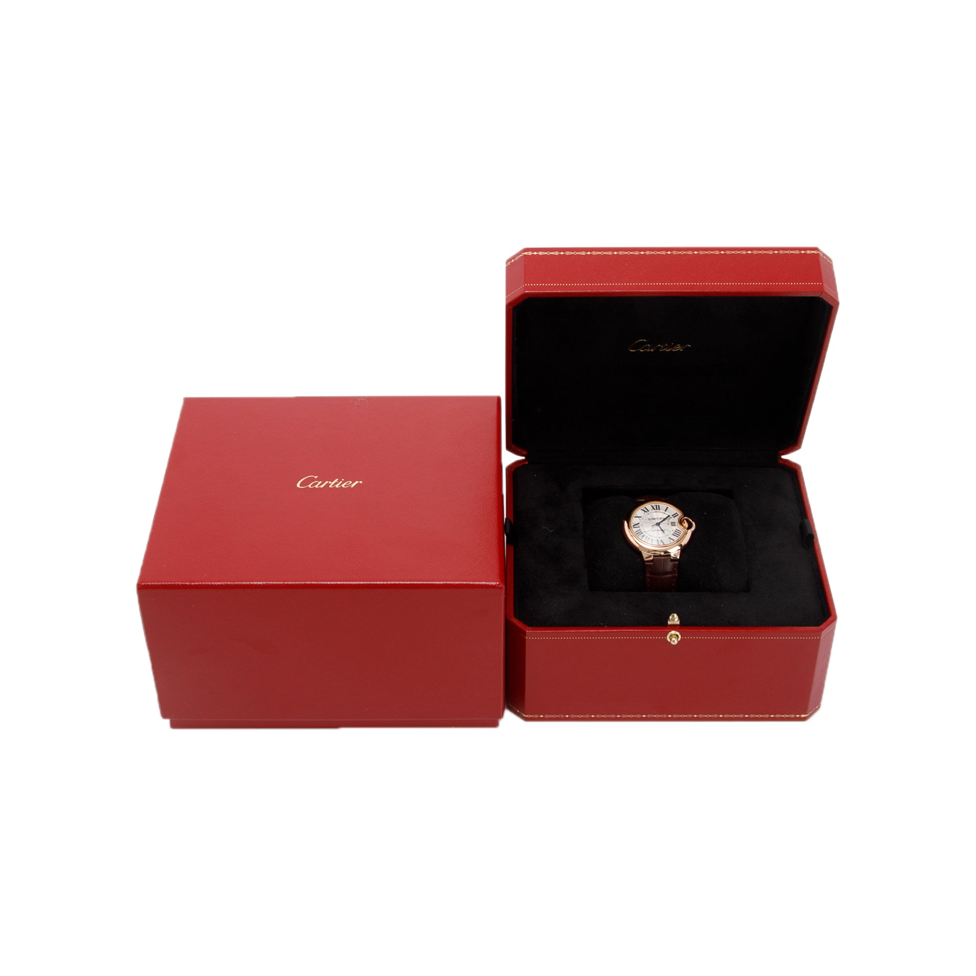 Cartier 18k Rose Gold Ballon Bleu de Cartier 33 MM Watch w/ Box & Papers