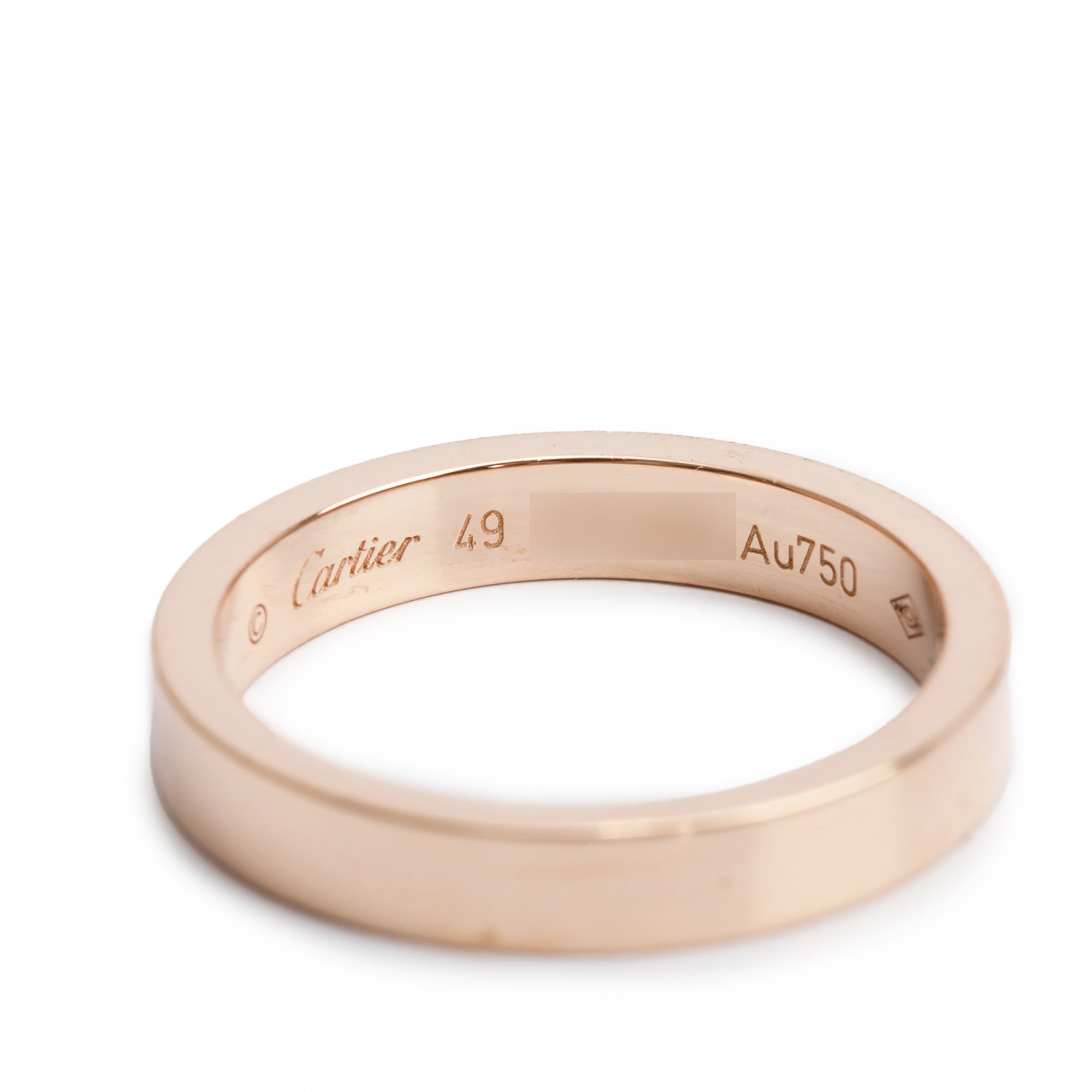Cartier 18k Rose Gold C de Cartier 3 MM Wedding Band Ring, Size 49 4.75