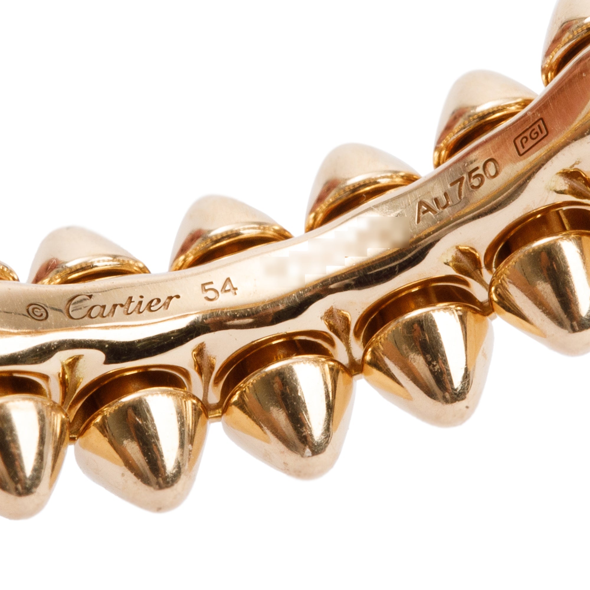 Cartier 18k Rose Gold Clash De Cartier Ring, Small Model, Size 54 7 w/ Box, Certificate & Receipt