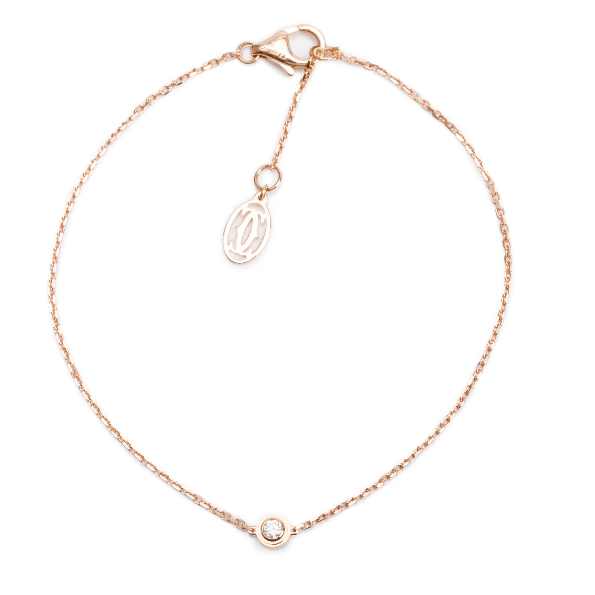 Cartier 18k Rose Gold Diamond D'Amour Bracelet, XS Model w/ Box, Receipt & Certificate