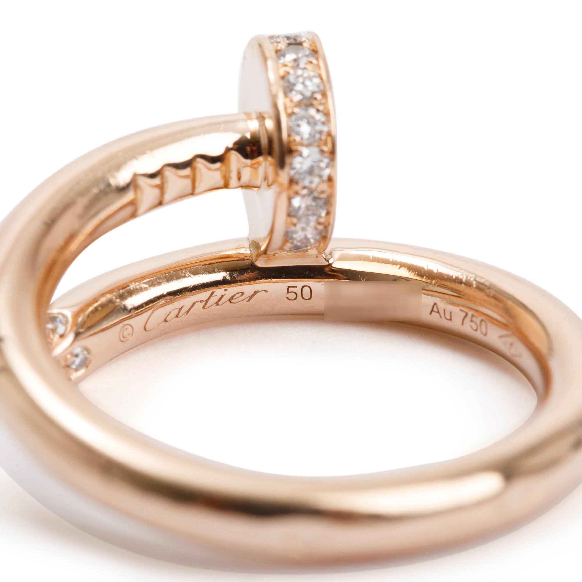 Cartier 18k Rose Gold Diamond Juste Un Clou Ring, Size 50 5.25