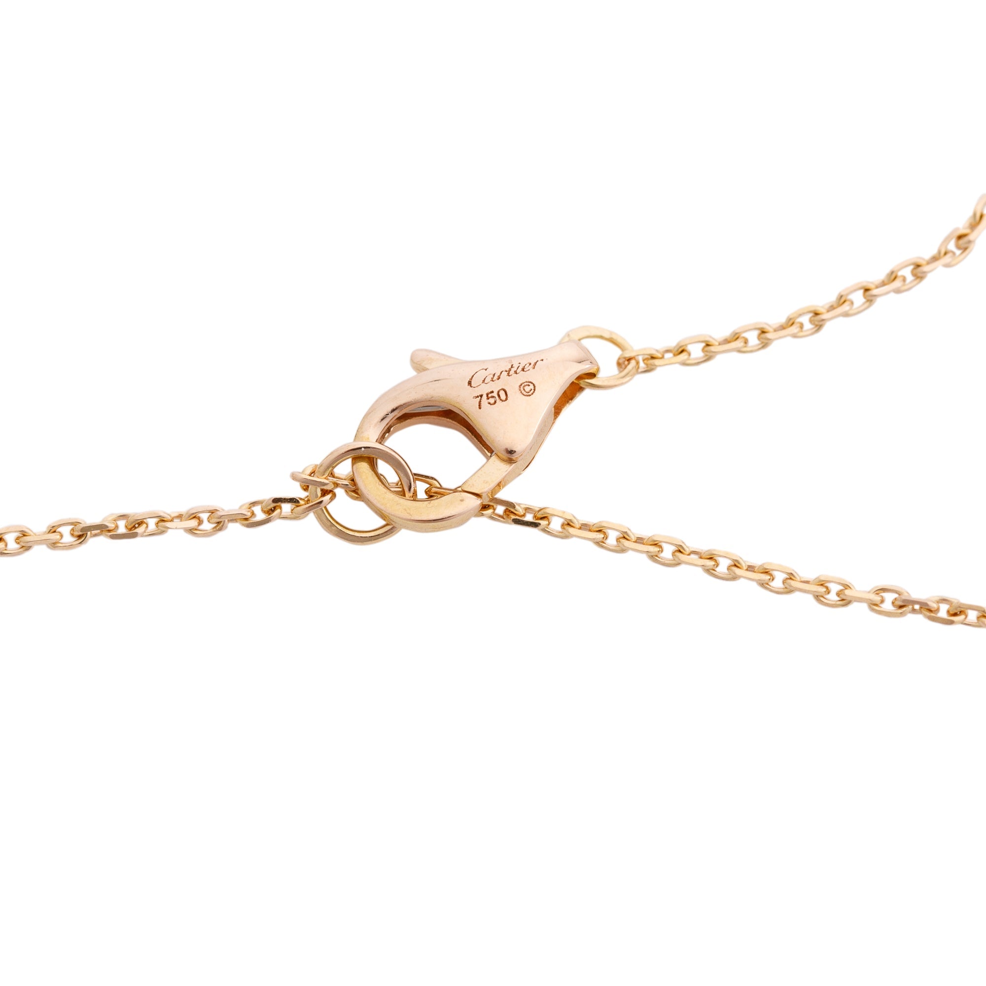 Cartier 18k Rose Gold Diamond Mini Cross Pendant Necklace