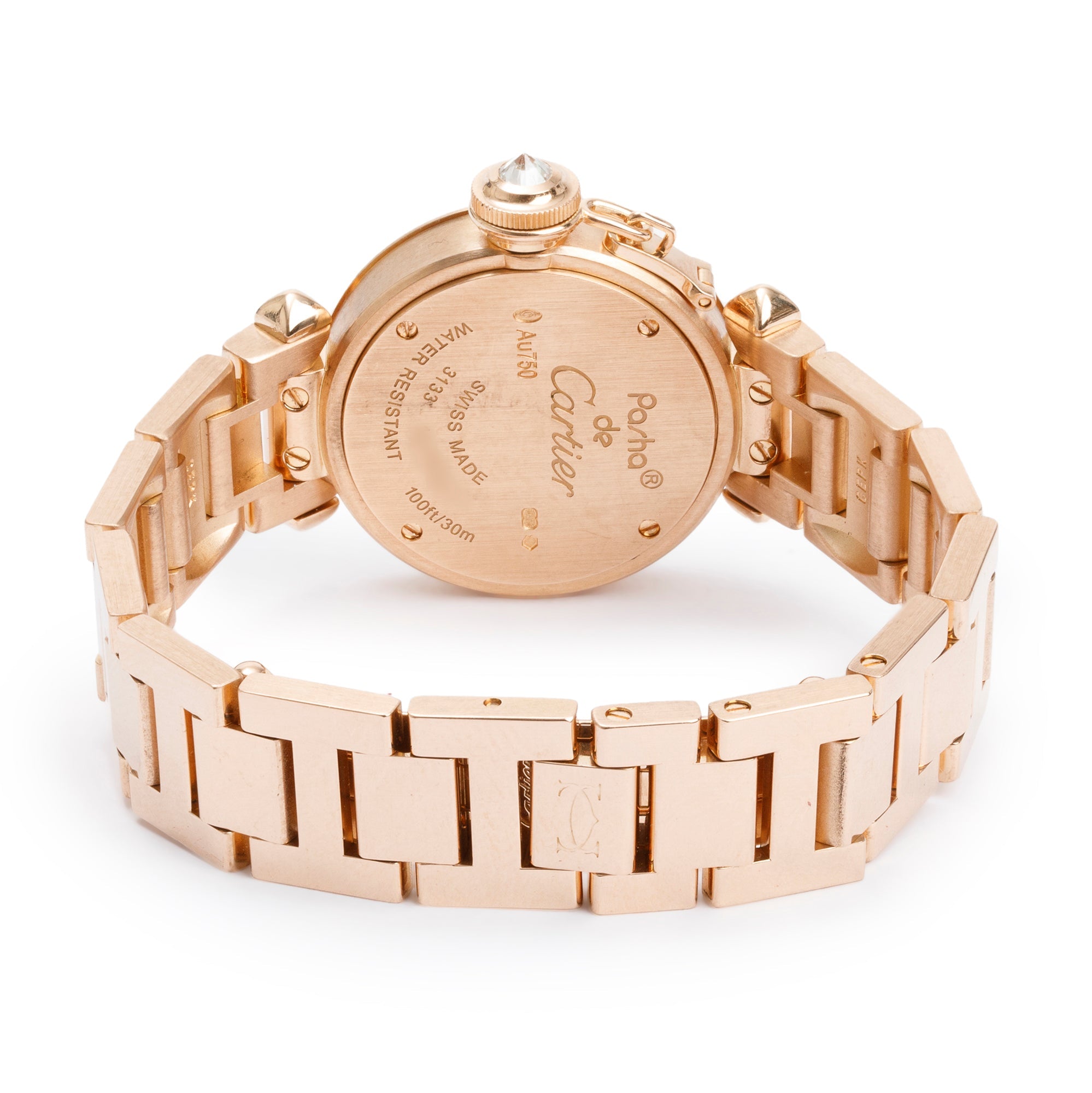 Cartier 18k Rose Gold Diamond Mini Miss Pasha 27 MM Watch