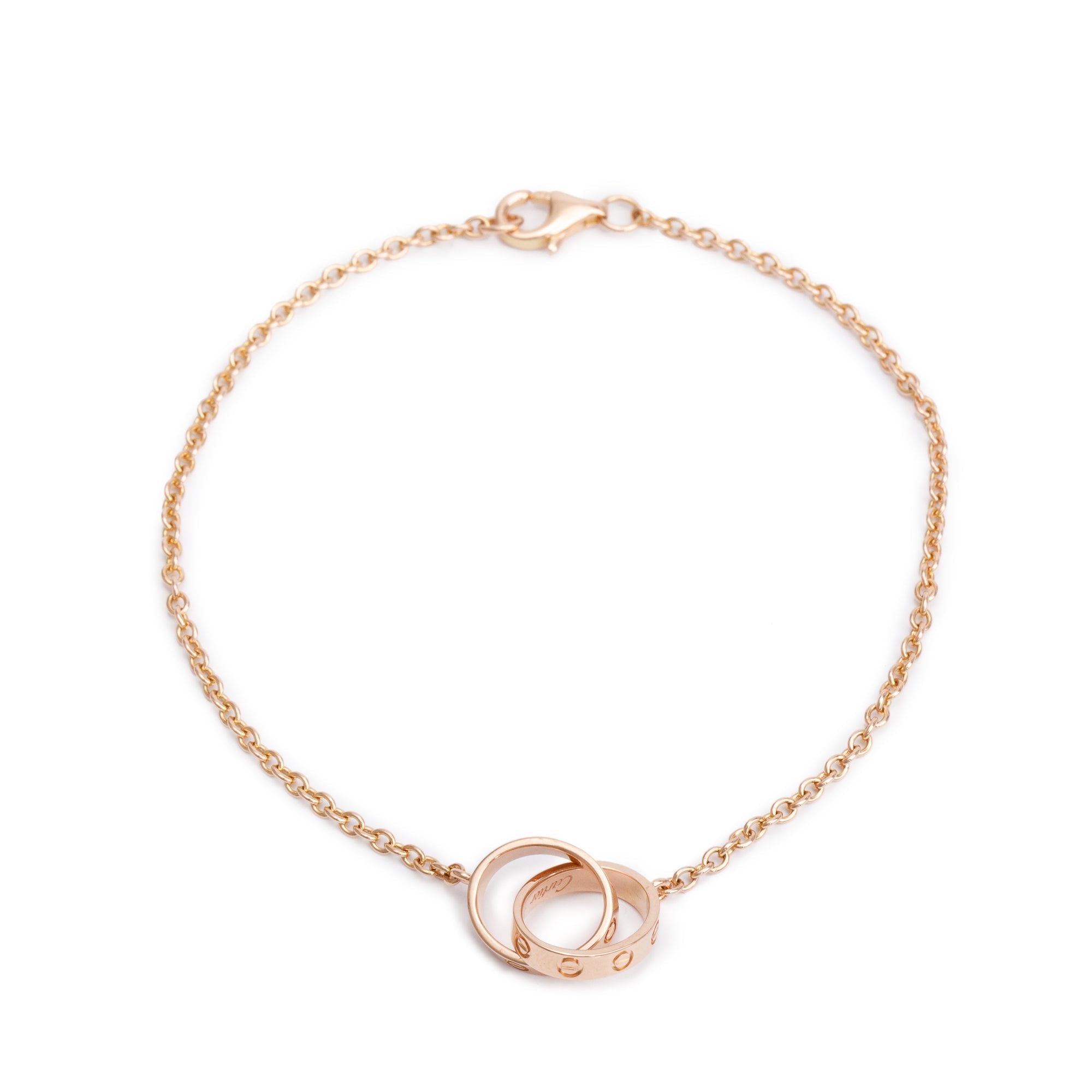 Cartier 18k Rose Gold Interlocking Love Bracelet w/ Box & Certificate