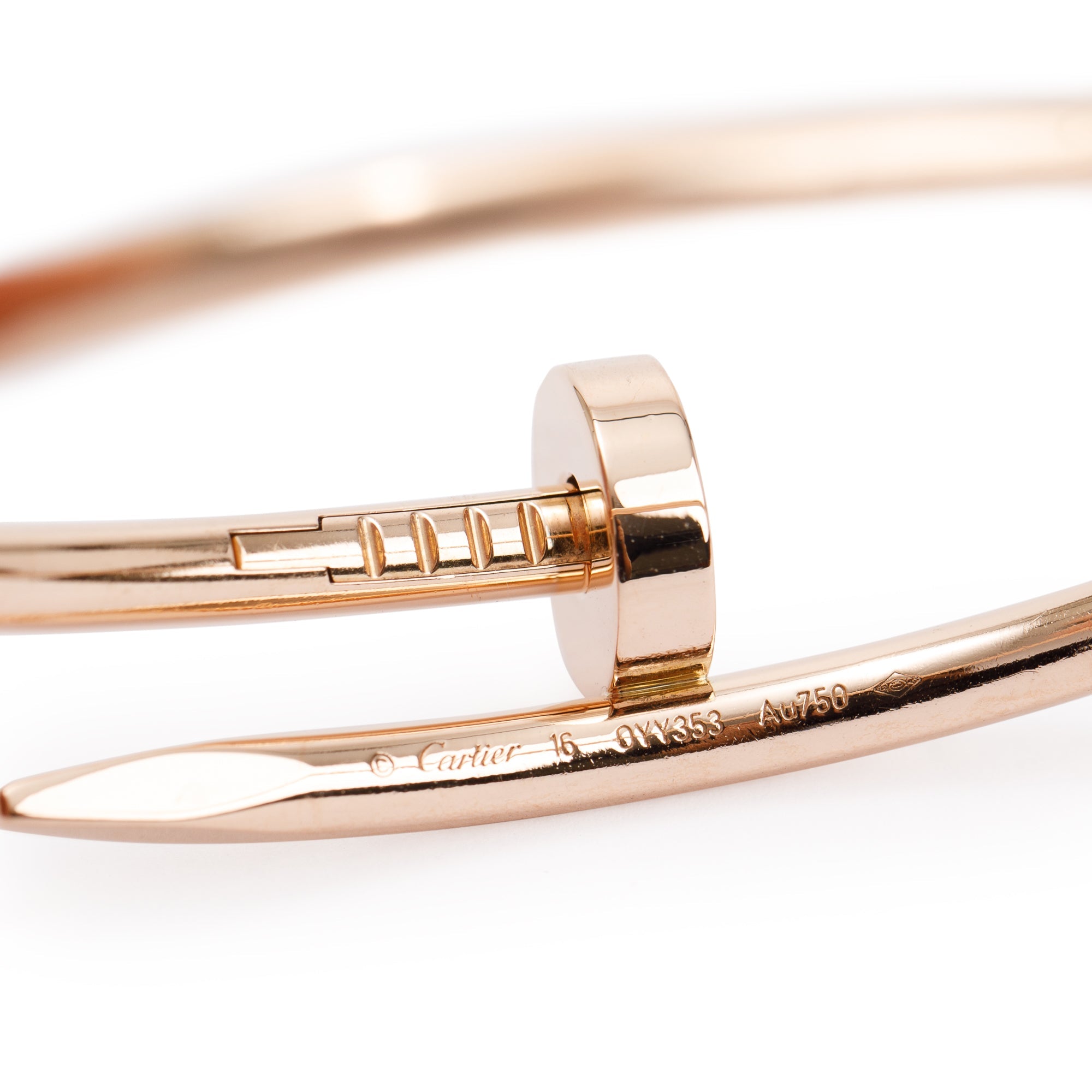 Cartier 18k Rose Gold Juste Un Clou Bracelet, Size 16