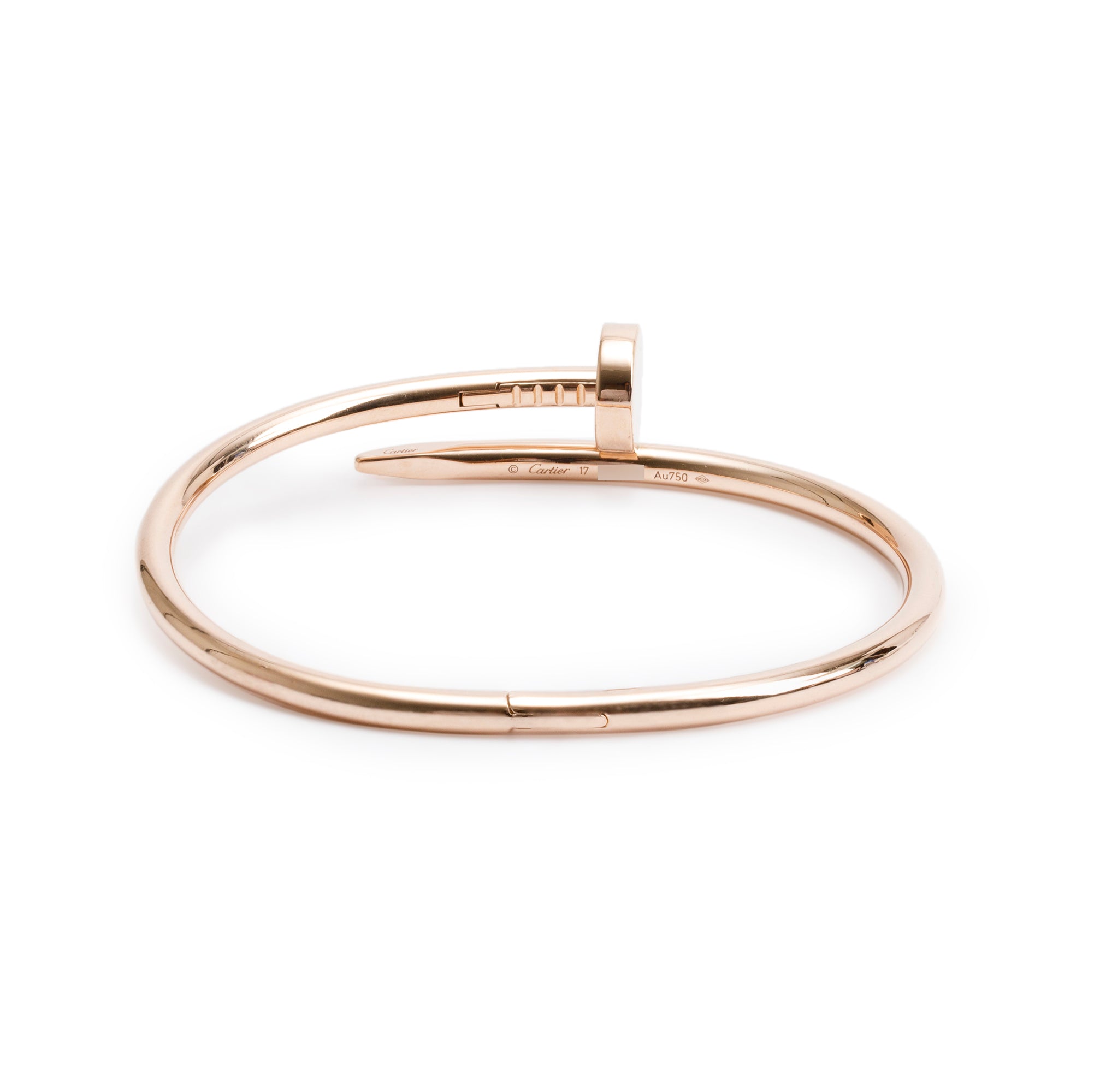 Cartier 18k Rose Gold Juste Un Clou Bracelet, Size 17