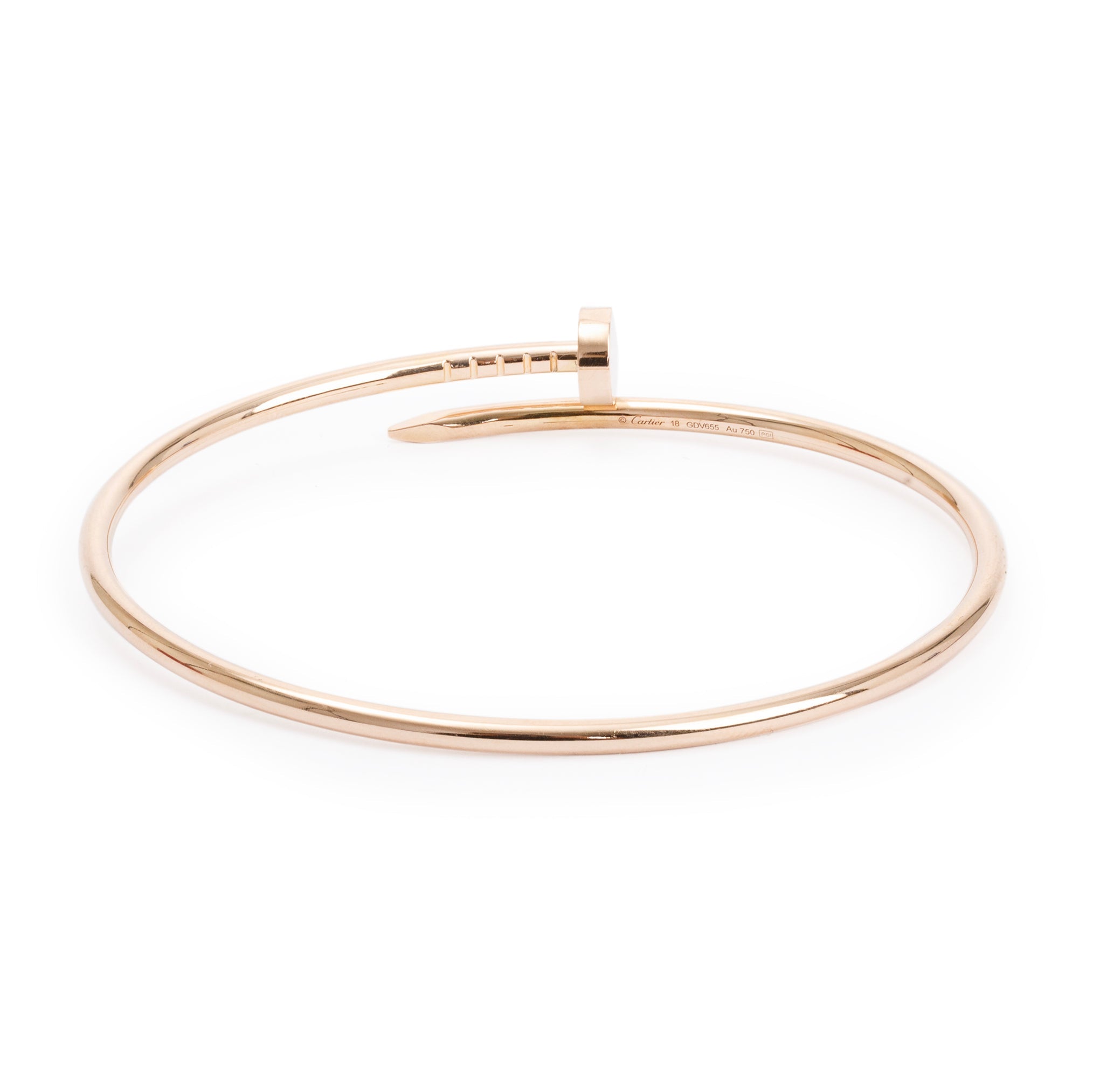 Cartier 18k Rose Gold Juste Un Clou Bracelet, Small Model, Size 18 w/ Box, Receipt & Certificate