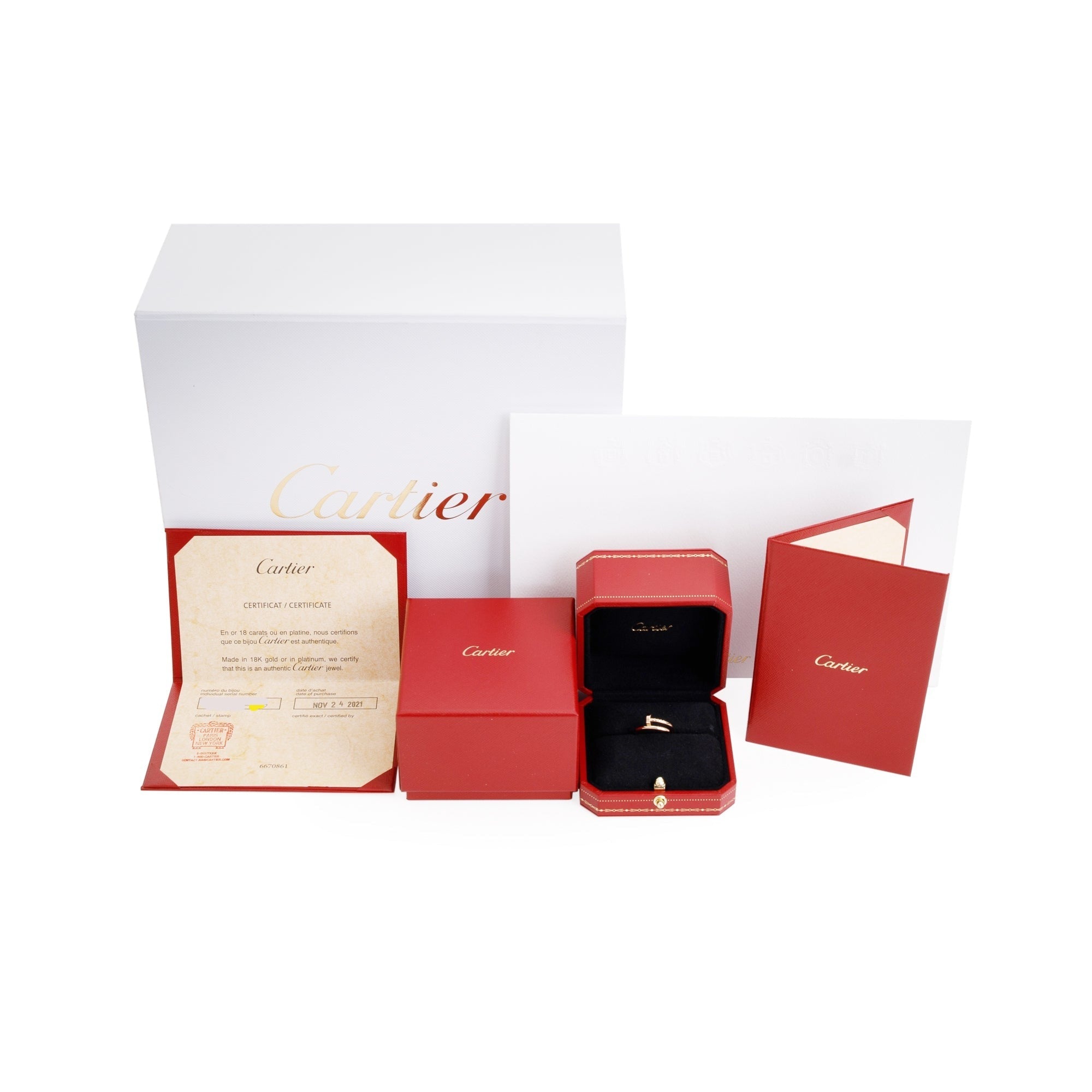 Cartier 18k Rose Gold Juste Un Clou Ring, Small Model w/ Box & Certificate