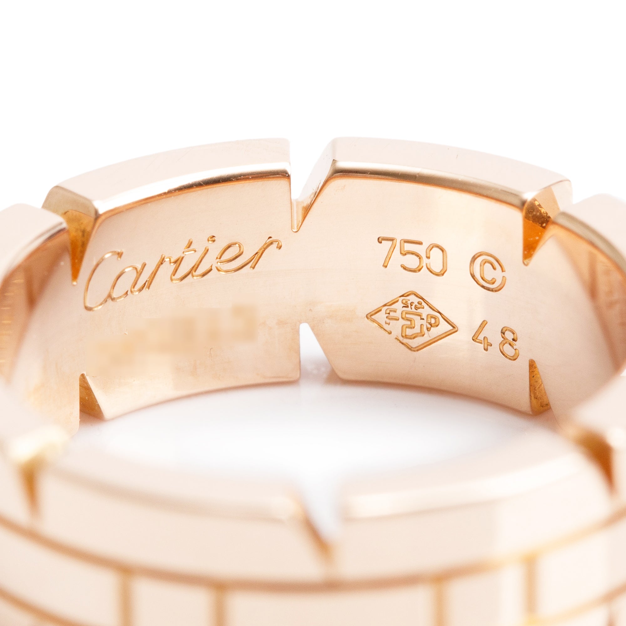Cartier 18k Rose Gold Tank Francaise Ring, Size 48 4.5 w/ Box