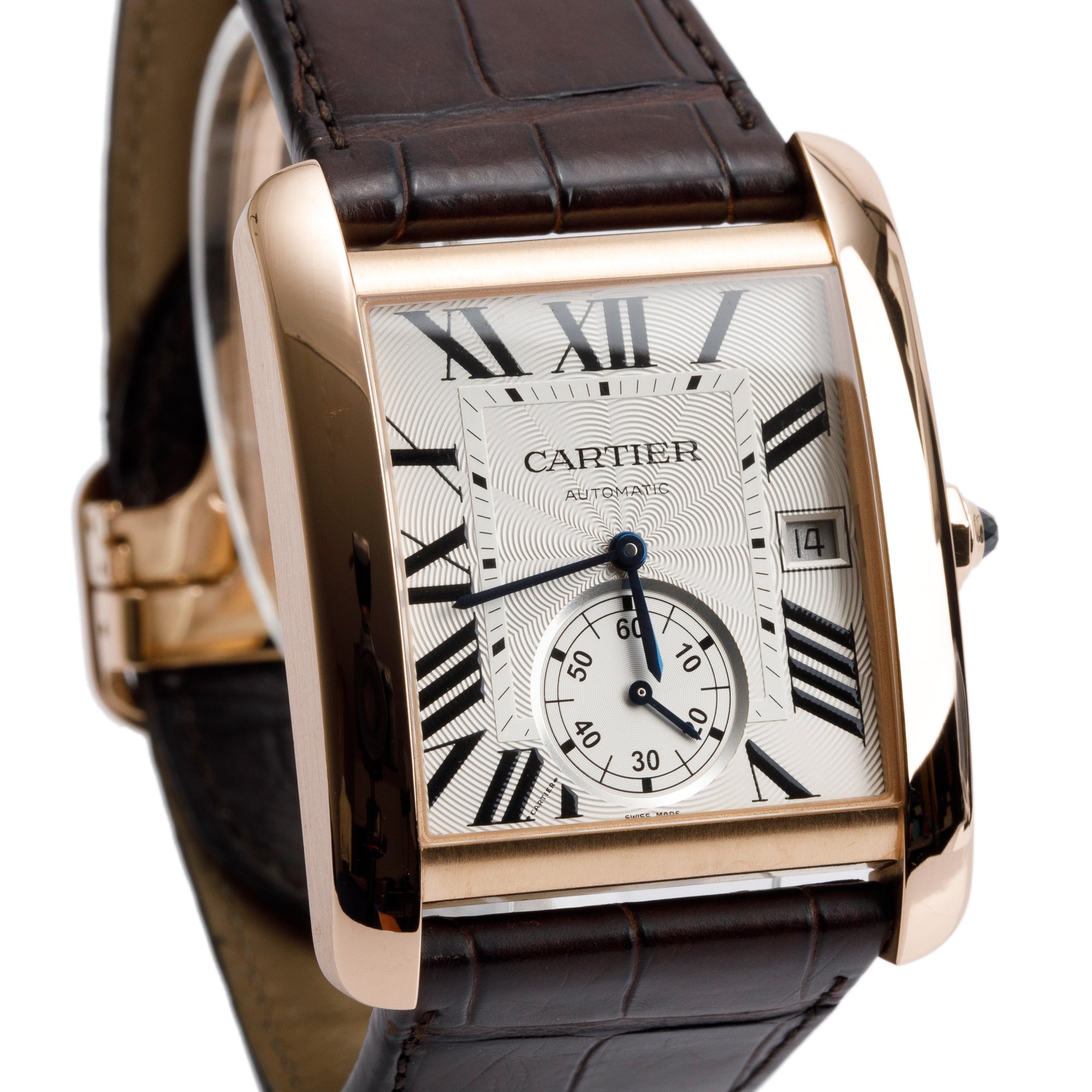Cartier 18k Rose Gold Tank MC Automatic Watch 3590