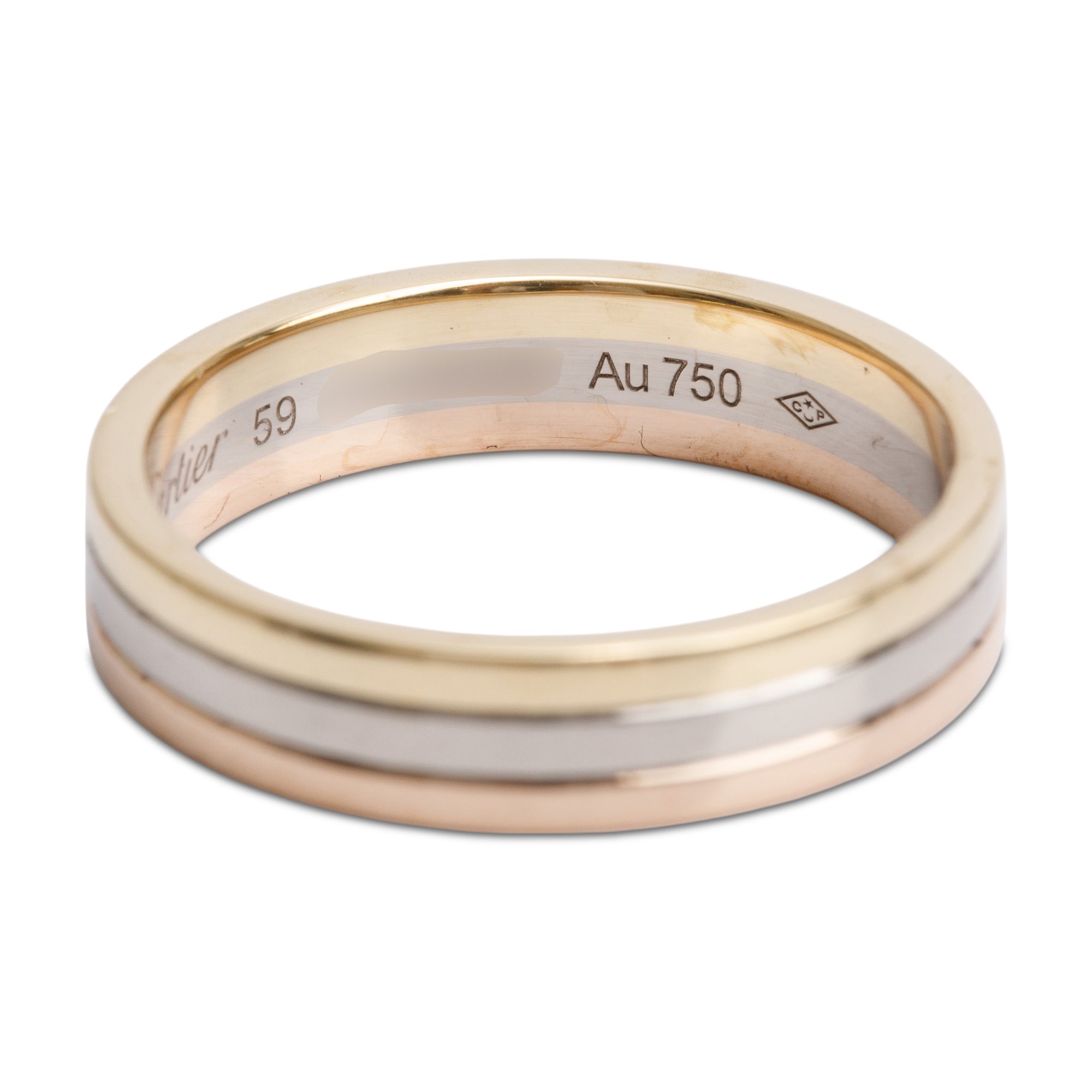 Cartier 18k Tri-Gold Vendome Louis Cartier 4.8 MM Wedding Band Ring, Size 59 8.75